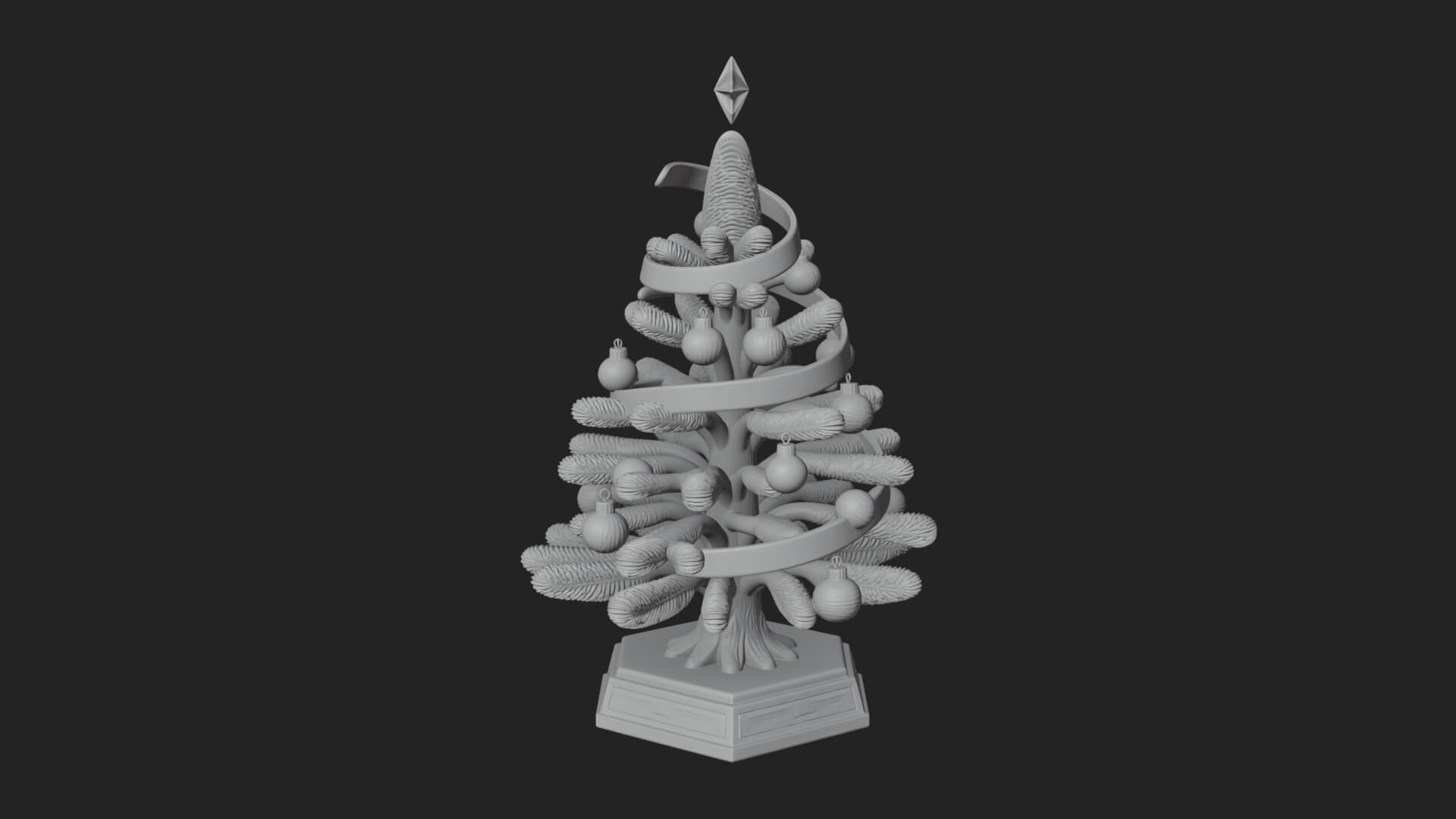 Decorated Christmas Tree Model Design 39 3D Print Model 3D Model