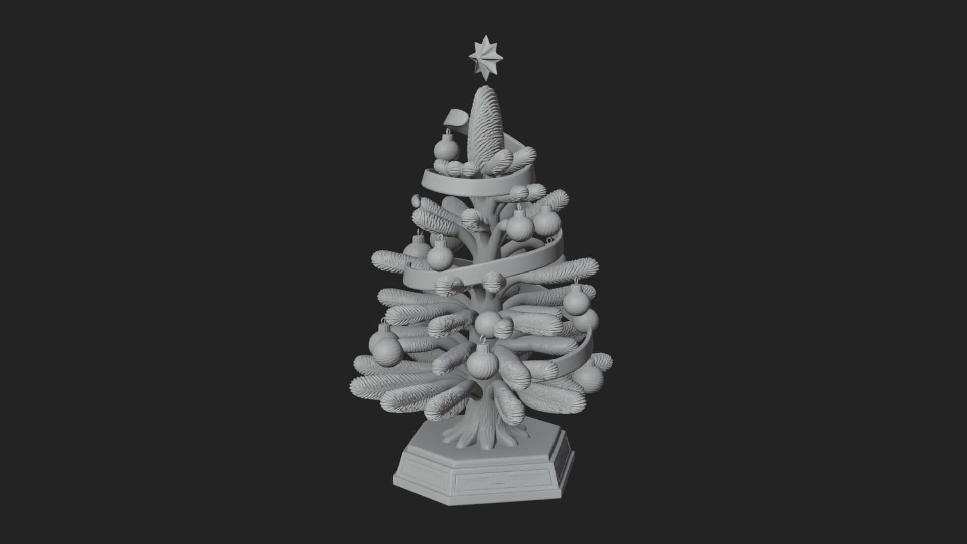 Decorated Christmas Tree Model Design 39 3D Print Model 3D Model