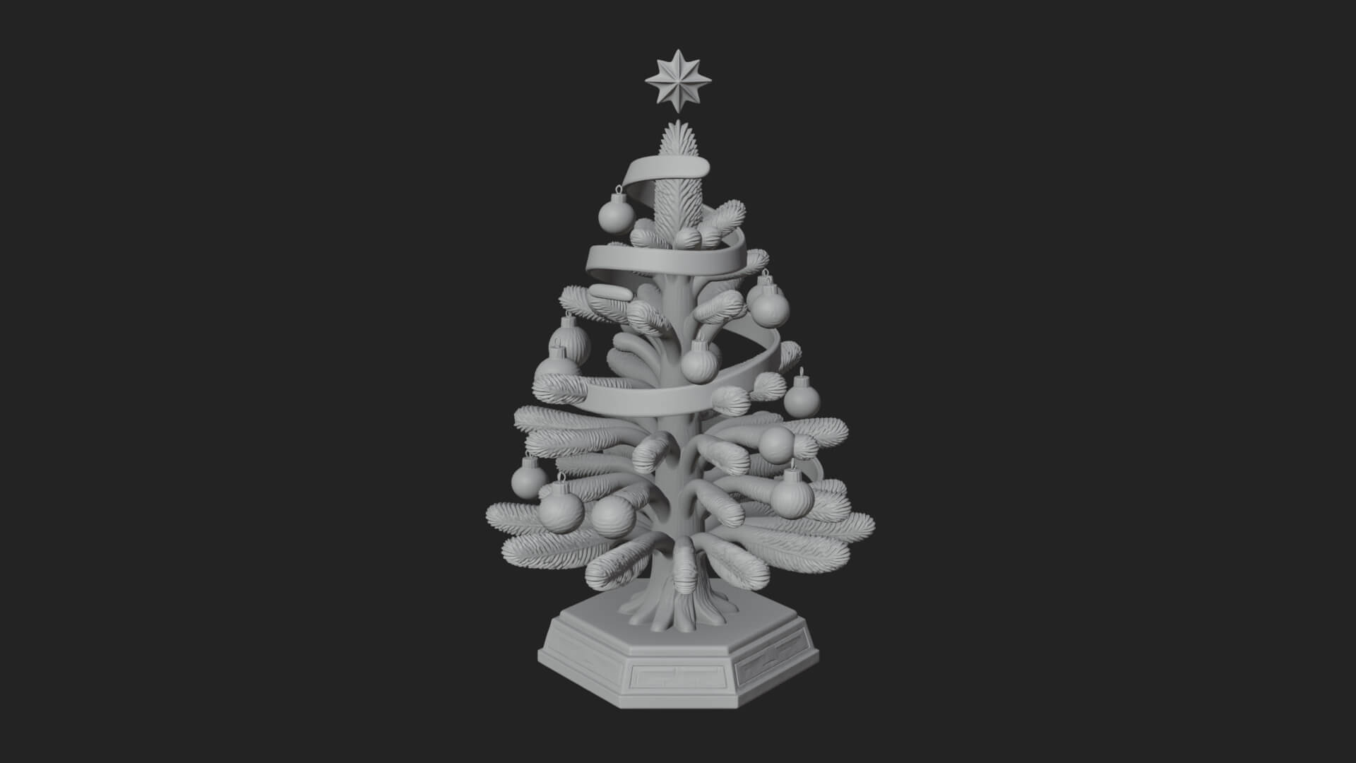 Decorated Christmas Tree Model Design 39 3D Print Model 3D Model