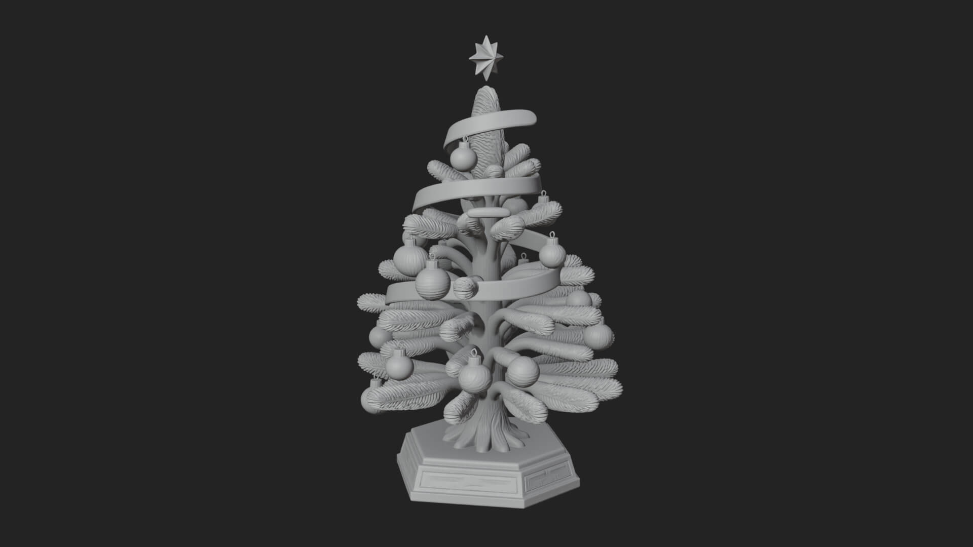 Decorated Christmas Tree Model Design 39 3D Print Model 3D Model