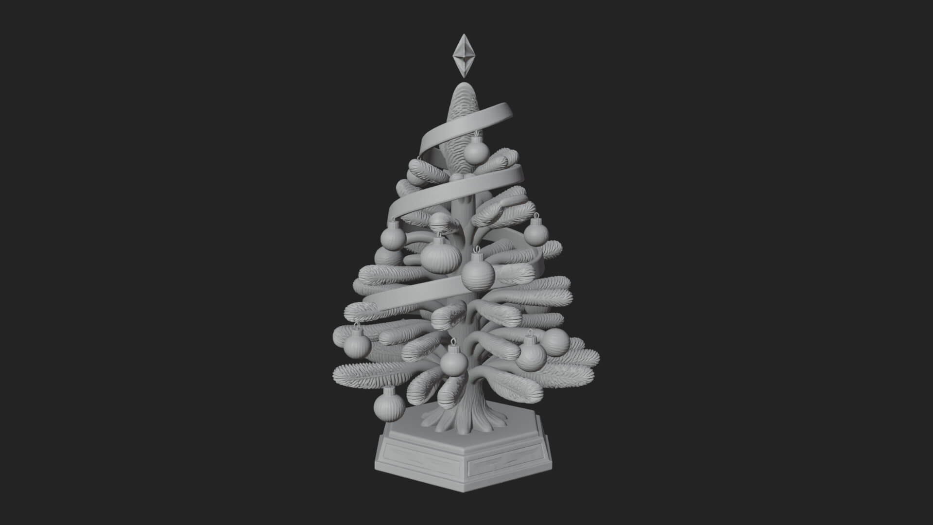 Decorated Christmas Tree Model Design 39 3D Print Model 3D Model