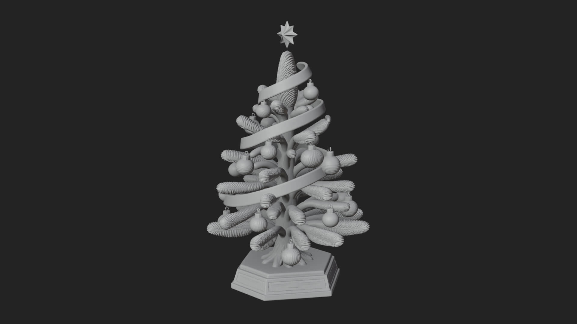 Decorated Christmas Tree Model Design 39 3D Print Model 3D Model