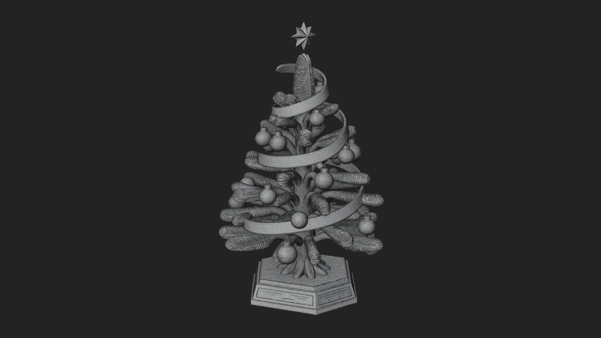 Decorated Christmas Tree Model Design 39 3D Print Model 3D Model