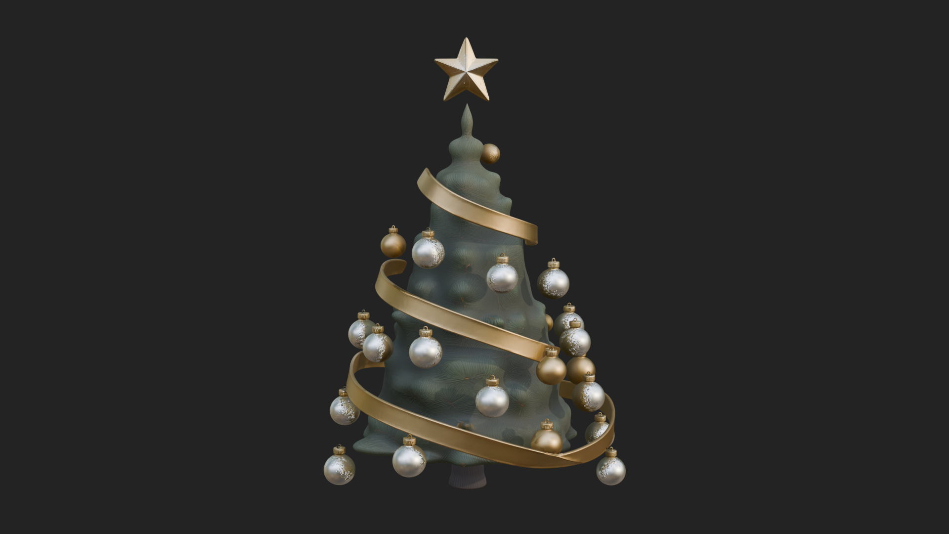Decorated Christmas Tree Model Design 4 3D Print Model 3D Model