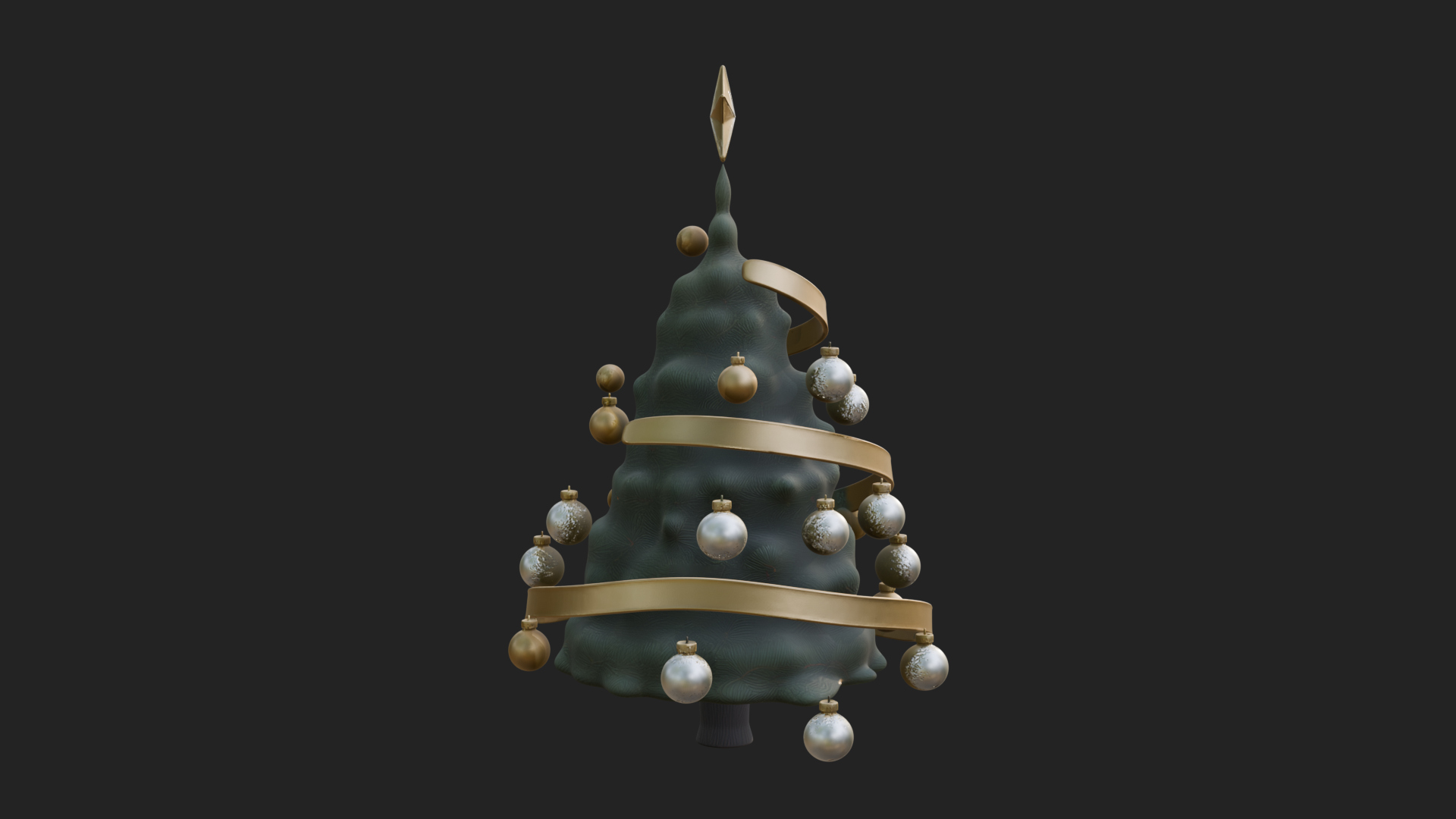 Decorated Christmas Tree Model Design 4 3D Print Model 3D Model
