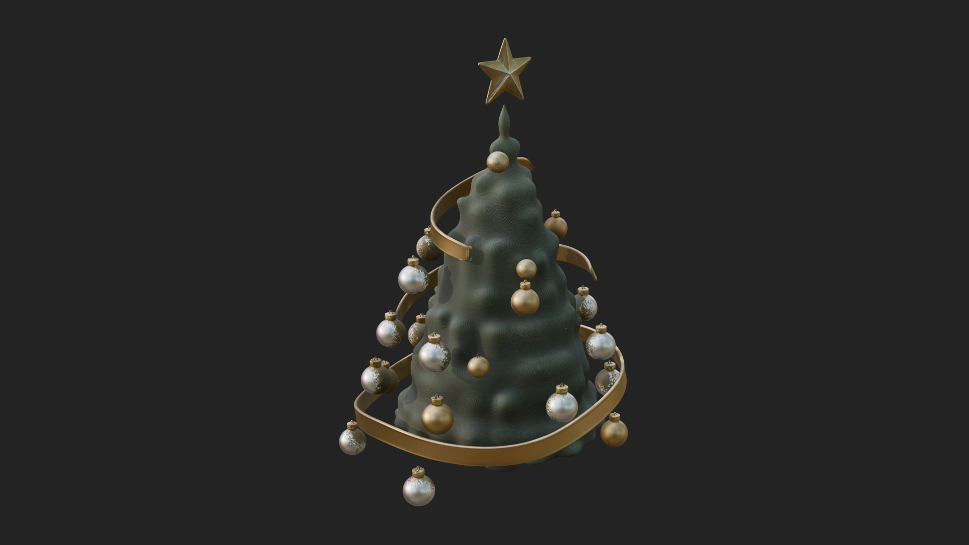 Decorated Christmas Tree Model Design 4 3D Print Model 3D Model
