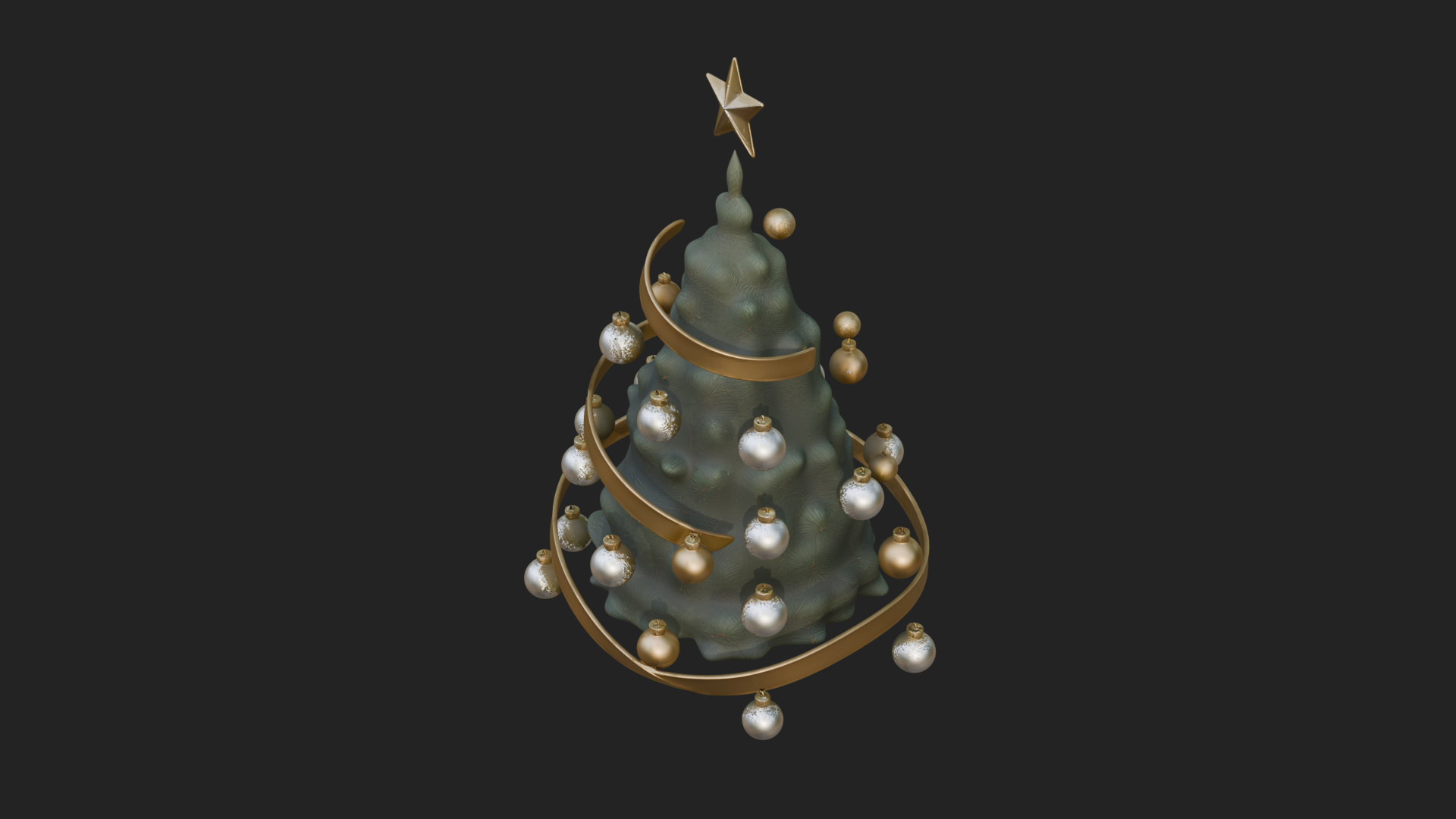 Decorated Christmas Tree Model Design 4 3D Print Model 3D Model