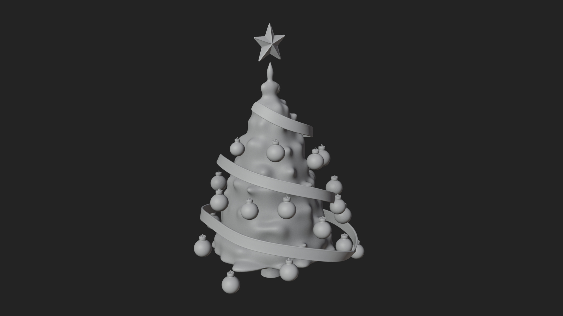 Decorated Christmas Tree Model Design 4 3D Print Model 3D Model