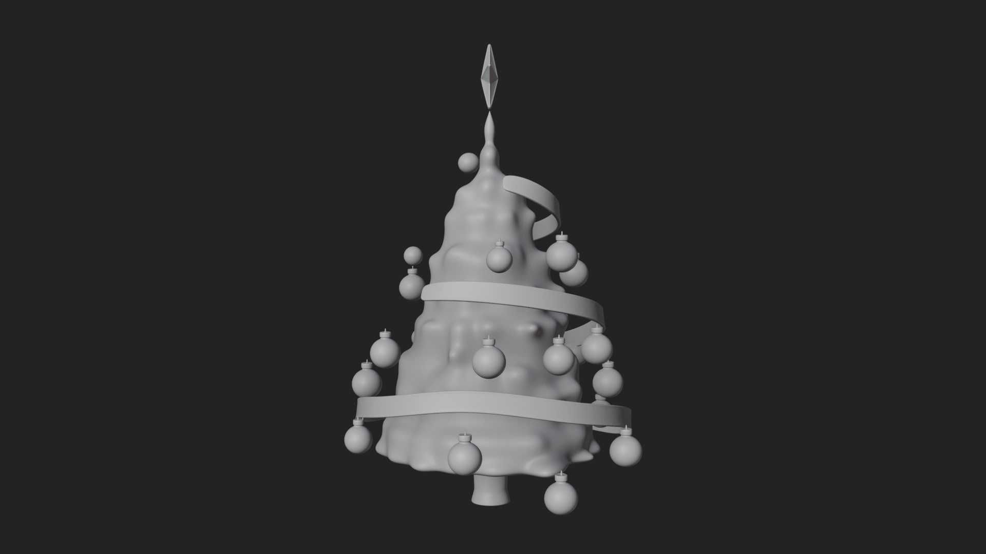 Decorated Christmas Tree Model Design 4 3D Print Model 3D Model