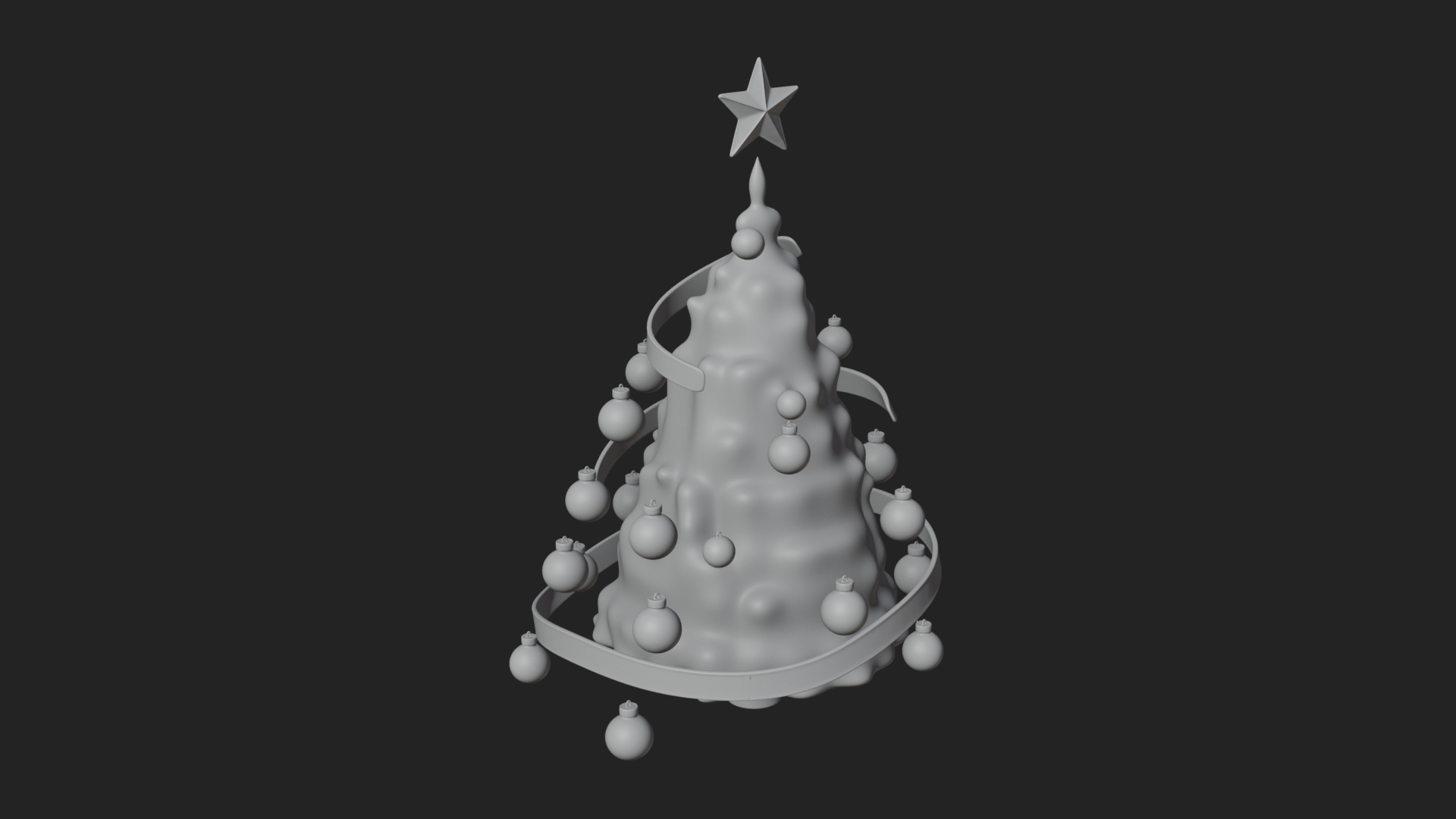 Decorated Christmas Tree Model Design 4 3D Print Model 3D Model