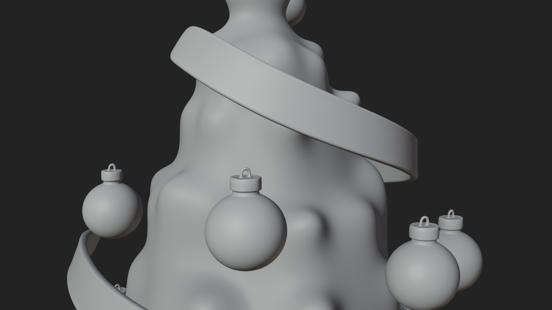 Decorated Christmas Tree Model Design 4 3D Print Model 3D Model