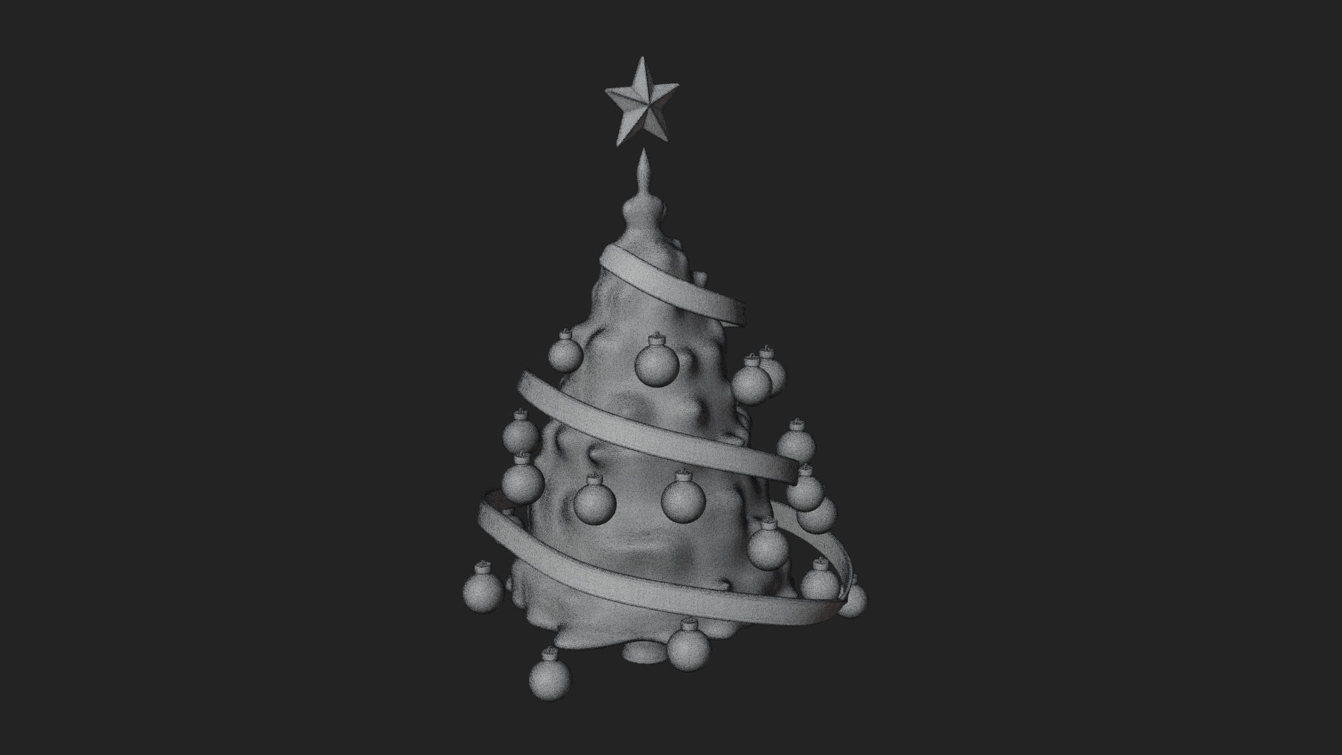 Decorated Christmas Tree Model Design 4 3D Print Model 3D Model