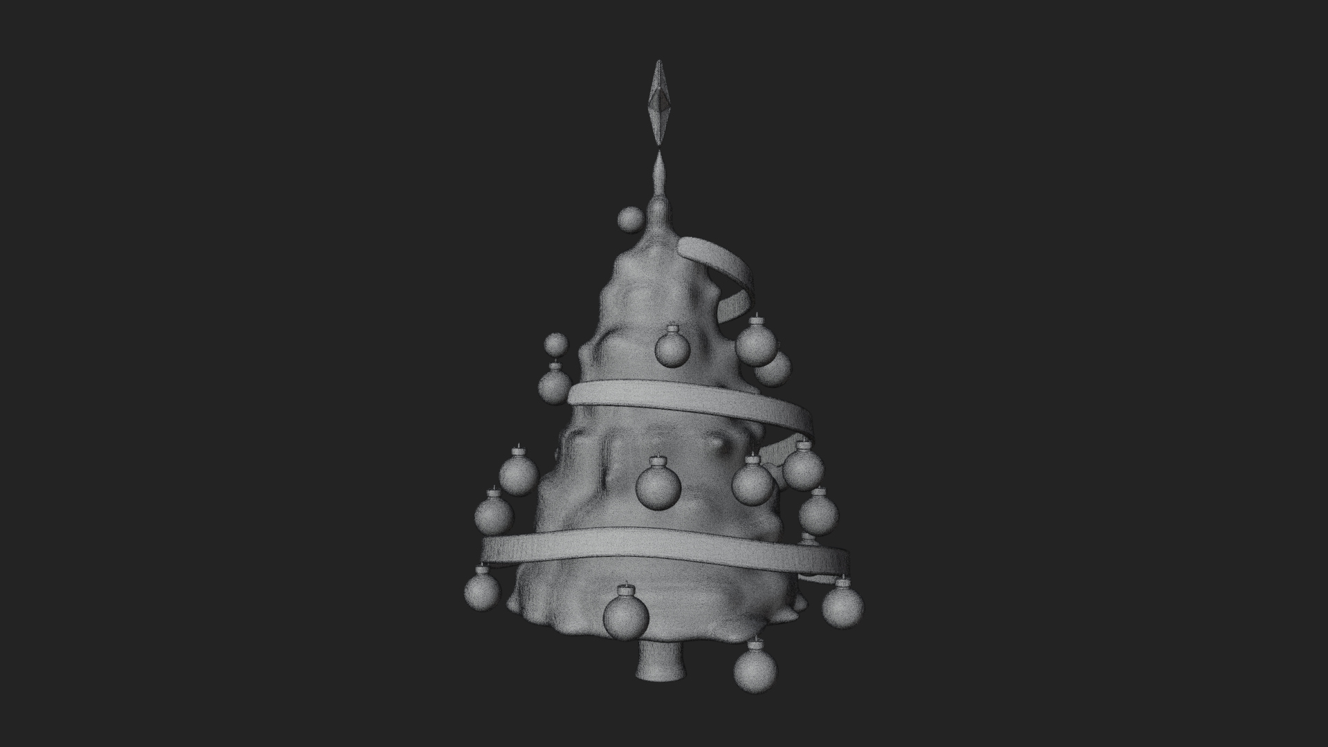 Decorated Christmas Tree Model Design 4 3D Print Model 3D Model