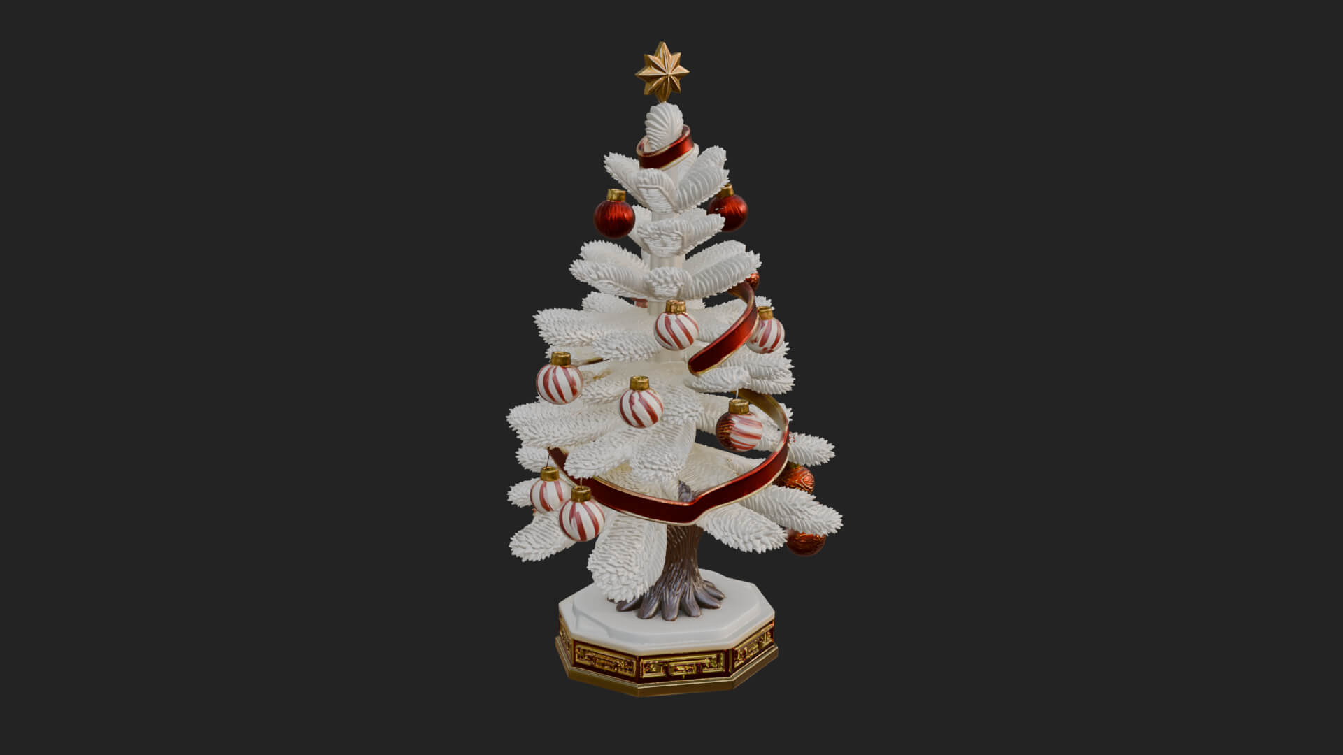 Decorated Christmas Tree Model Design 40 3D Print Model 3D Model