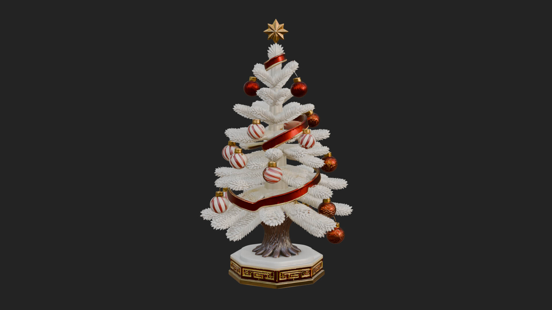 Decorated Christmas Tree Model Design 40 3D Print Model 3D Model