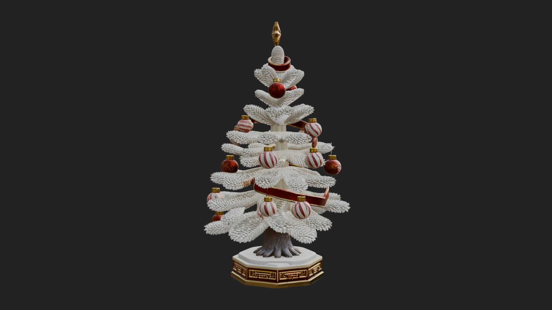 Decorated Christmas Tree Model Design 40 3D Print Model 3D Model