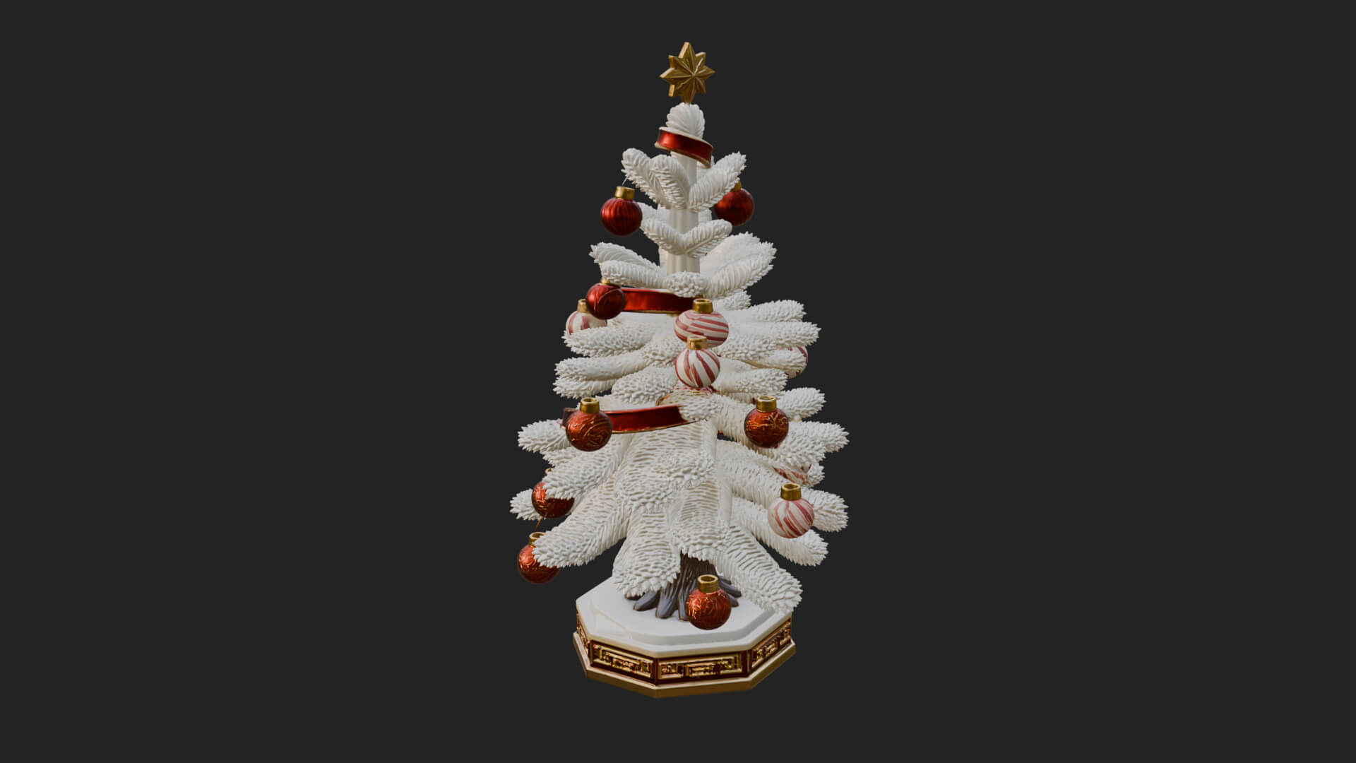 Decorated Christmas Tree Model Design 40 3D Print Model 3D Model
