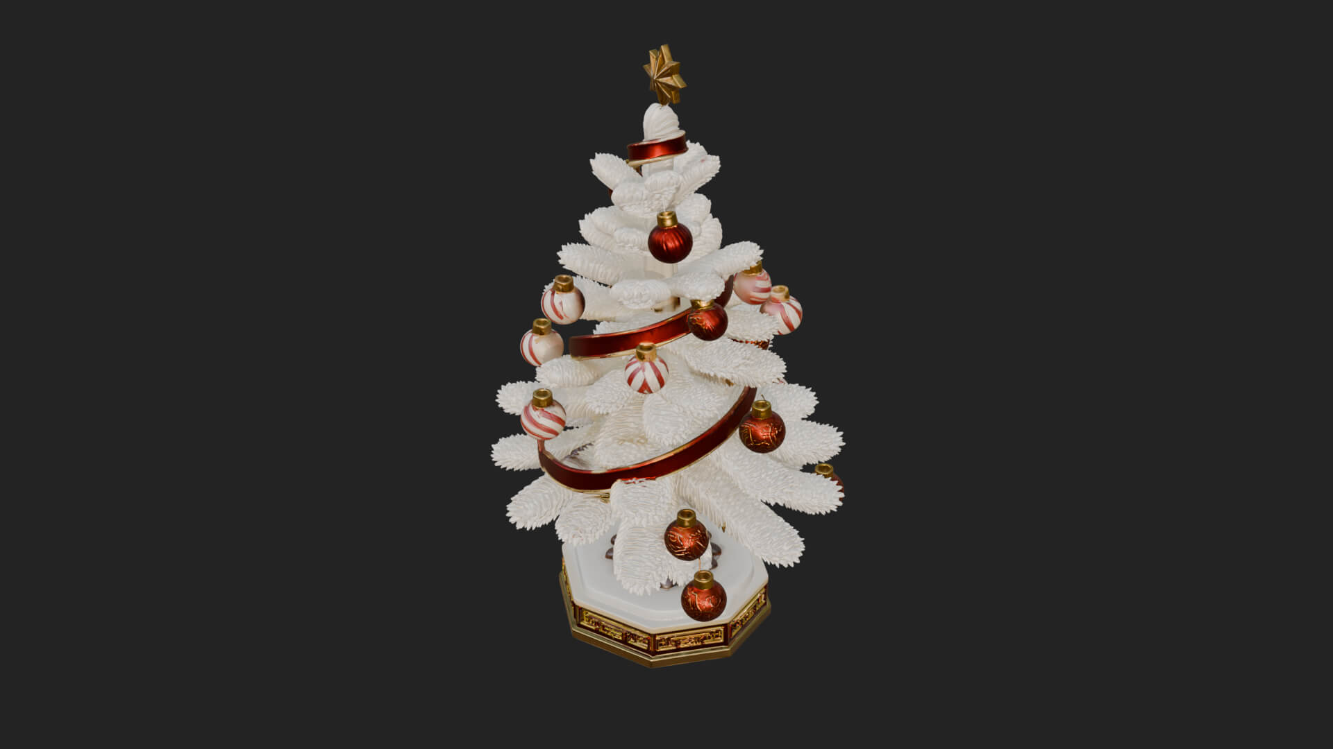 Decorated Christmas Tree Model Design 40 3D Print Model 3D Model