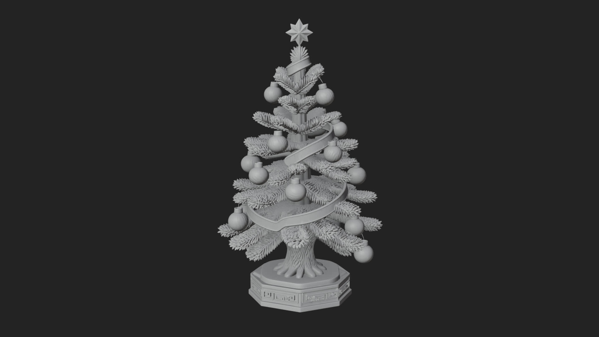 Decorated Christmas Tree Model Design 40 3D Print Model 3D Model