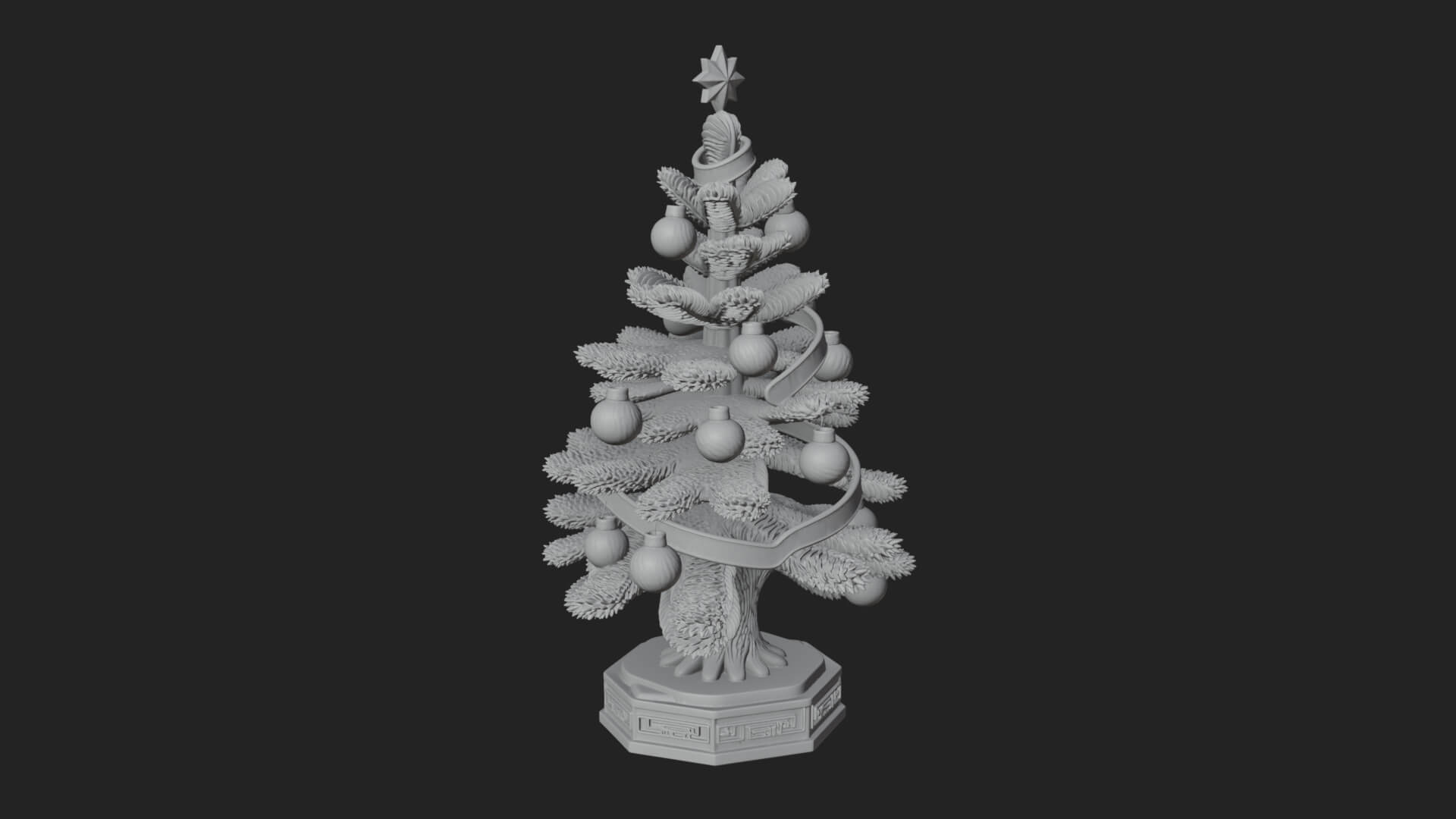 Decorated Christmas Tree Model Design 40 3D Print Model 3D Model
