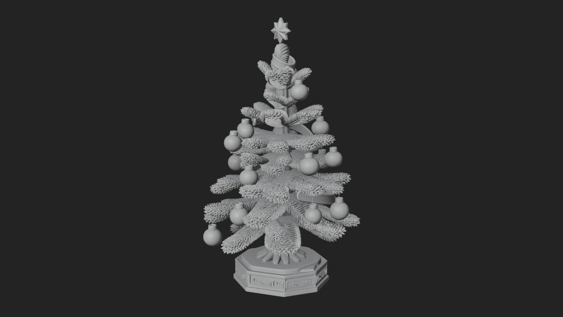 Decorated Christmas Tree Model Design 40 3D Print Model 3D Model