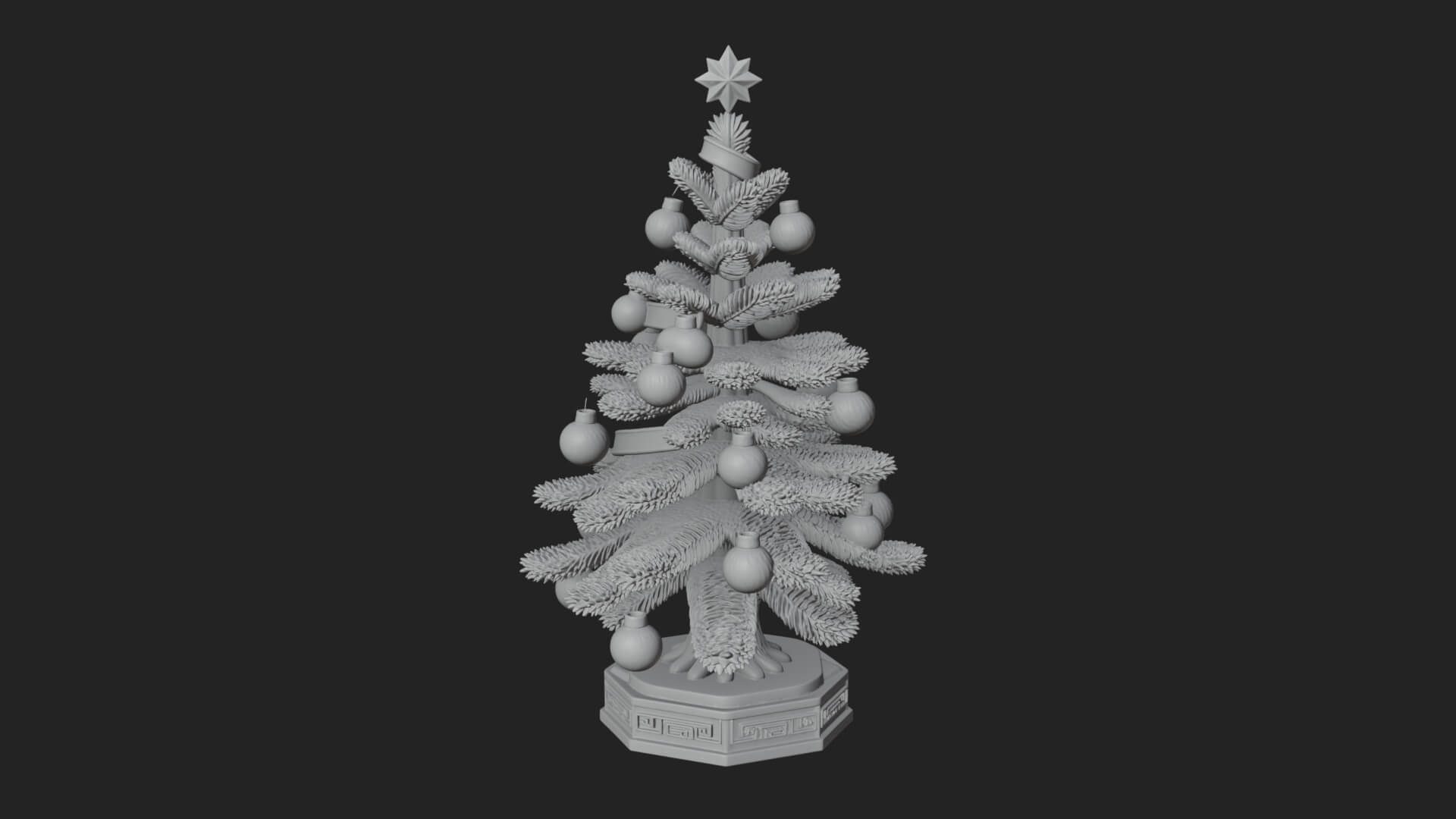 Decorated Christmas Tree Model Design 40 3D Print Model 3D Model