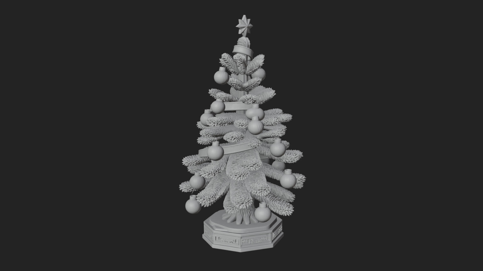 Decorated Christmas Tree Model Design 40 3D Print Model 3D Model