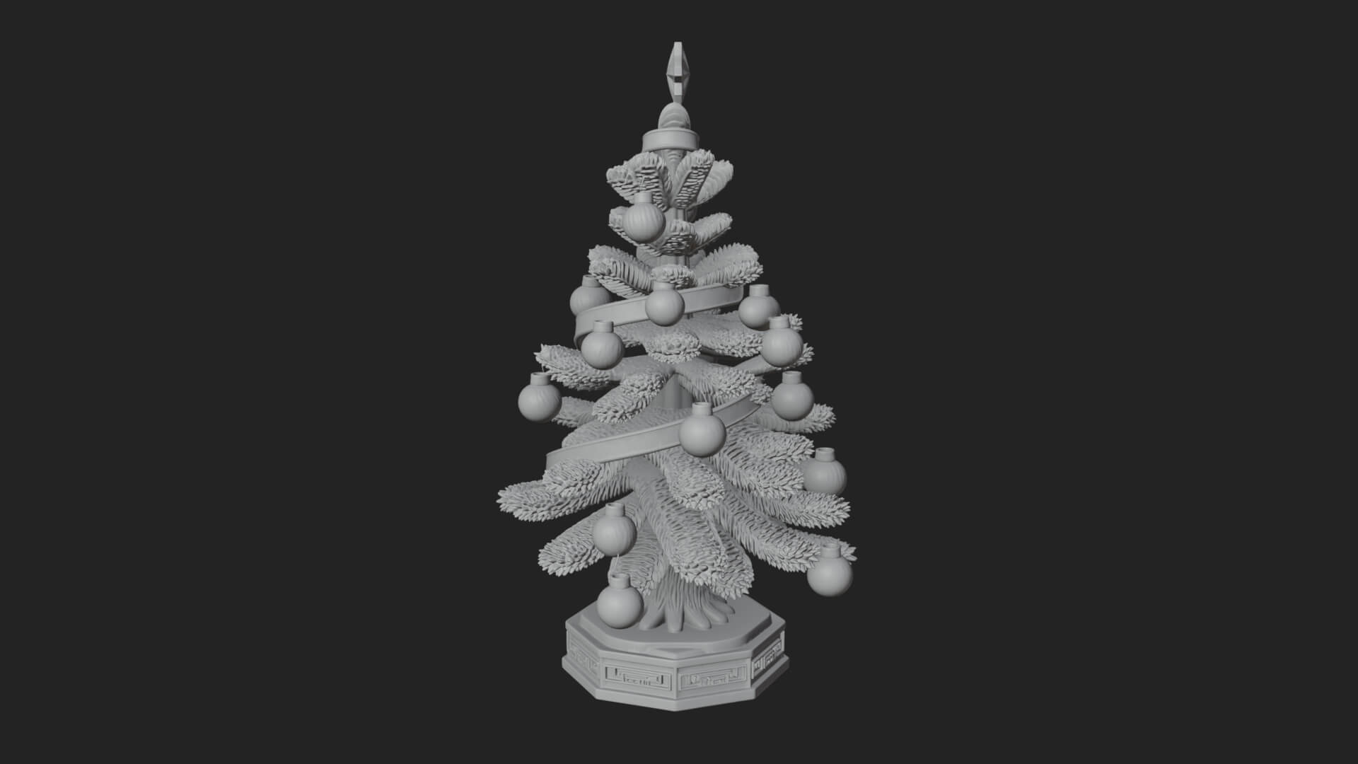 Decorated Christmas Tree Model Design 40 3D Print Model 3D Model