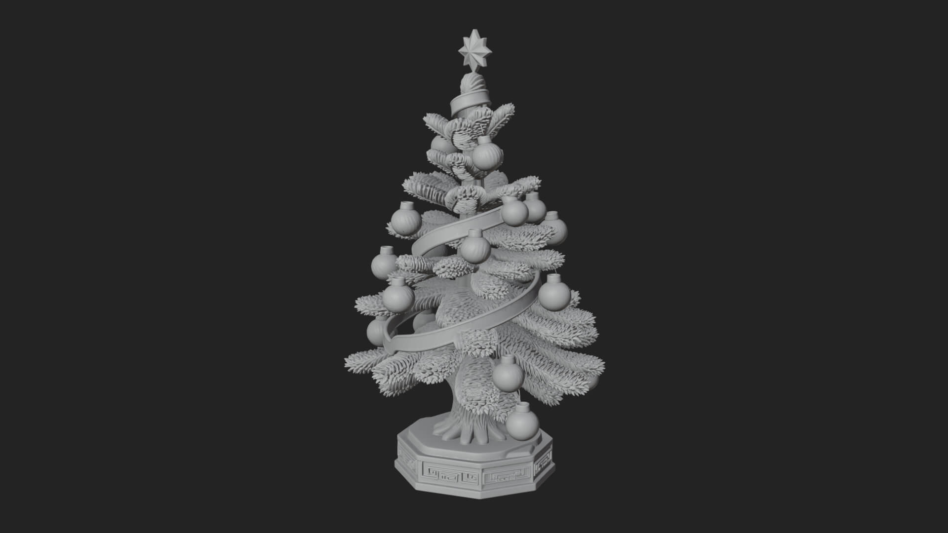 Decorated Christmas Tree Model Design 40 3D Print Model 3D Model