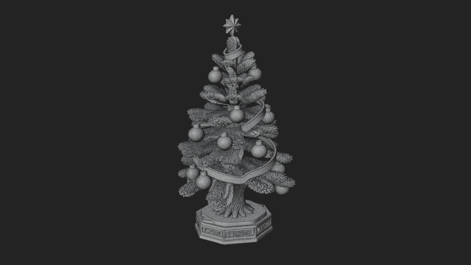 Decorated Christmas Tree Model Design 40 3D Print Model 3D Model