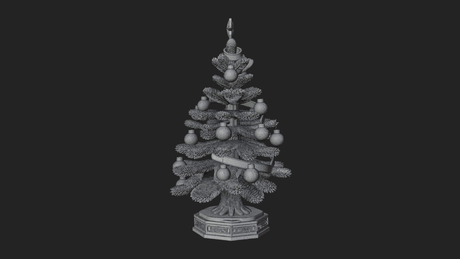 Decorated Christmas Tree Model Design 40 3D Print Model 3D Model