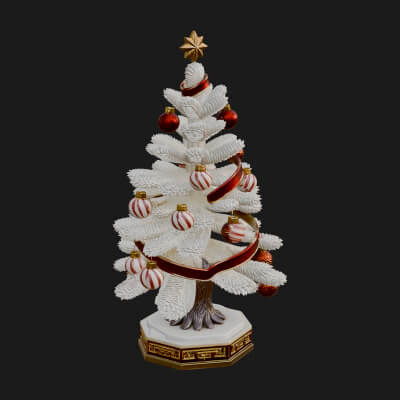 Decorated Christmas Tree Model Design 40 3D Print Model