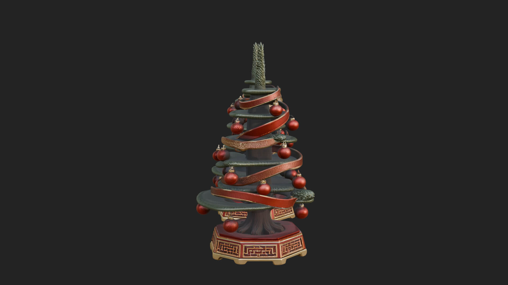 Decorated Christmas Tree Model Design 41 3D Print Model 3D Model