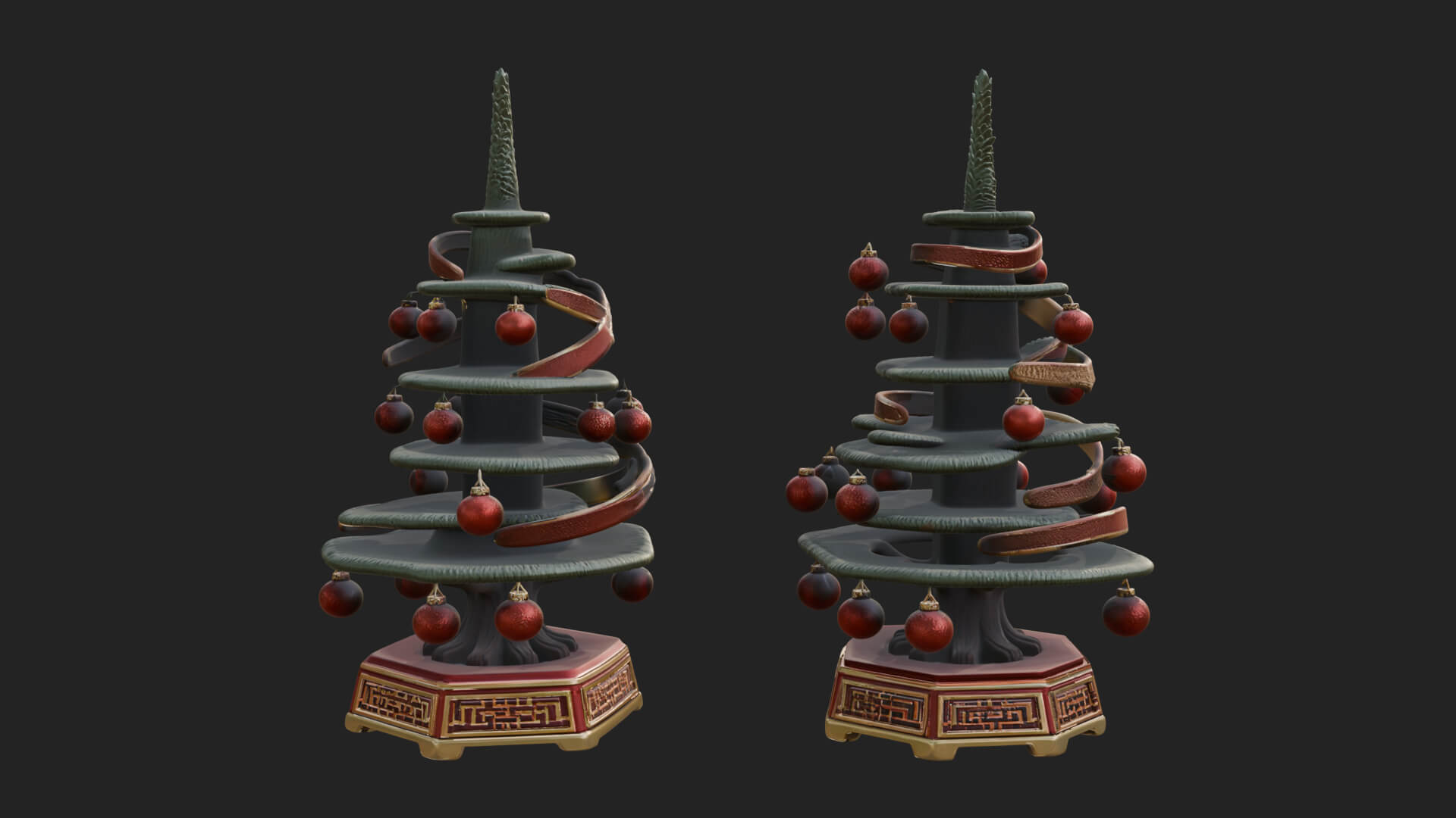 Decorated Christmas Tree Model Design 41 3D Print Model 3D Model