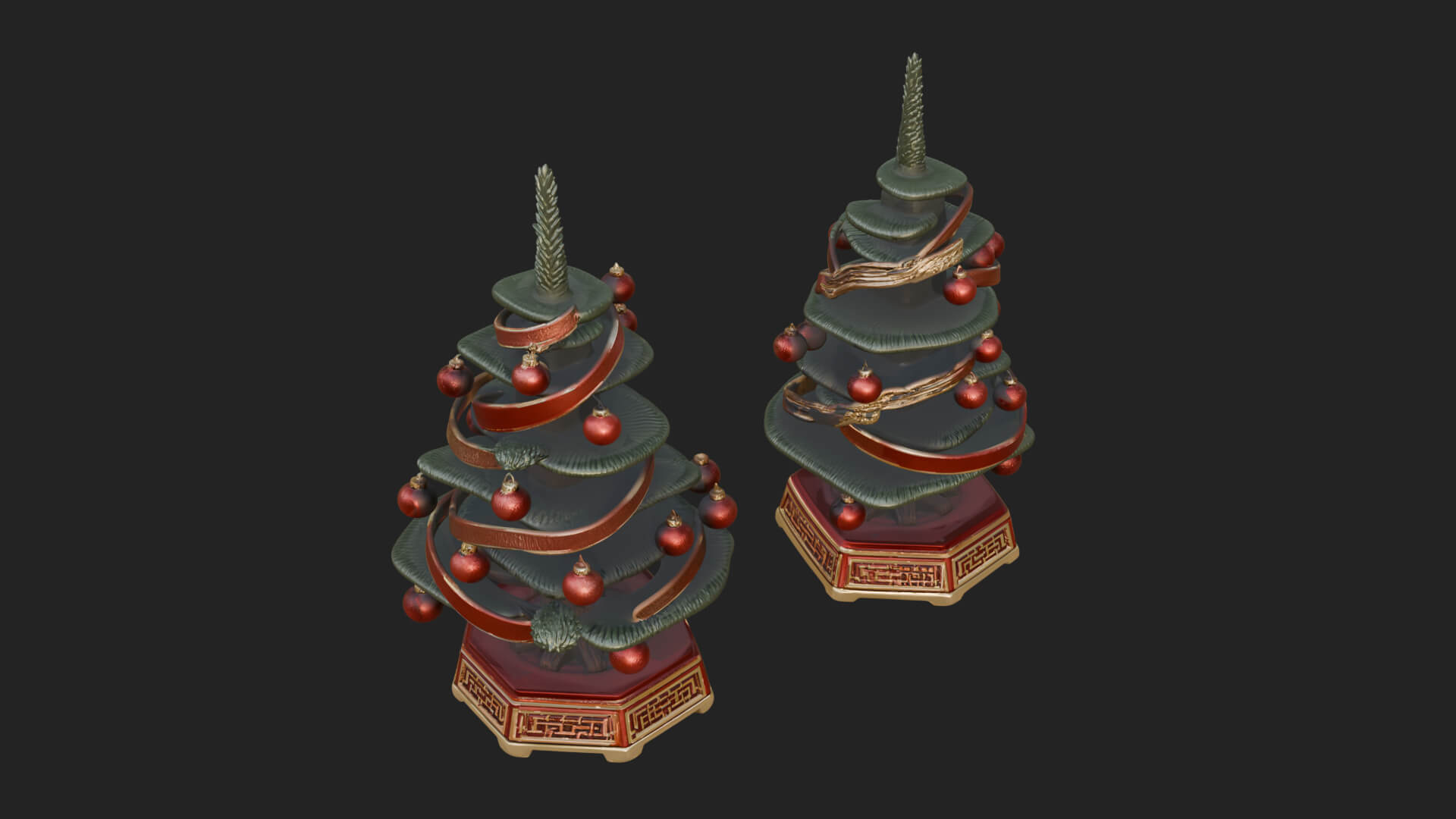 Decorated Christmas Tree Model Design 41 3D Print Model 3D Model
