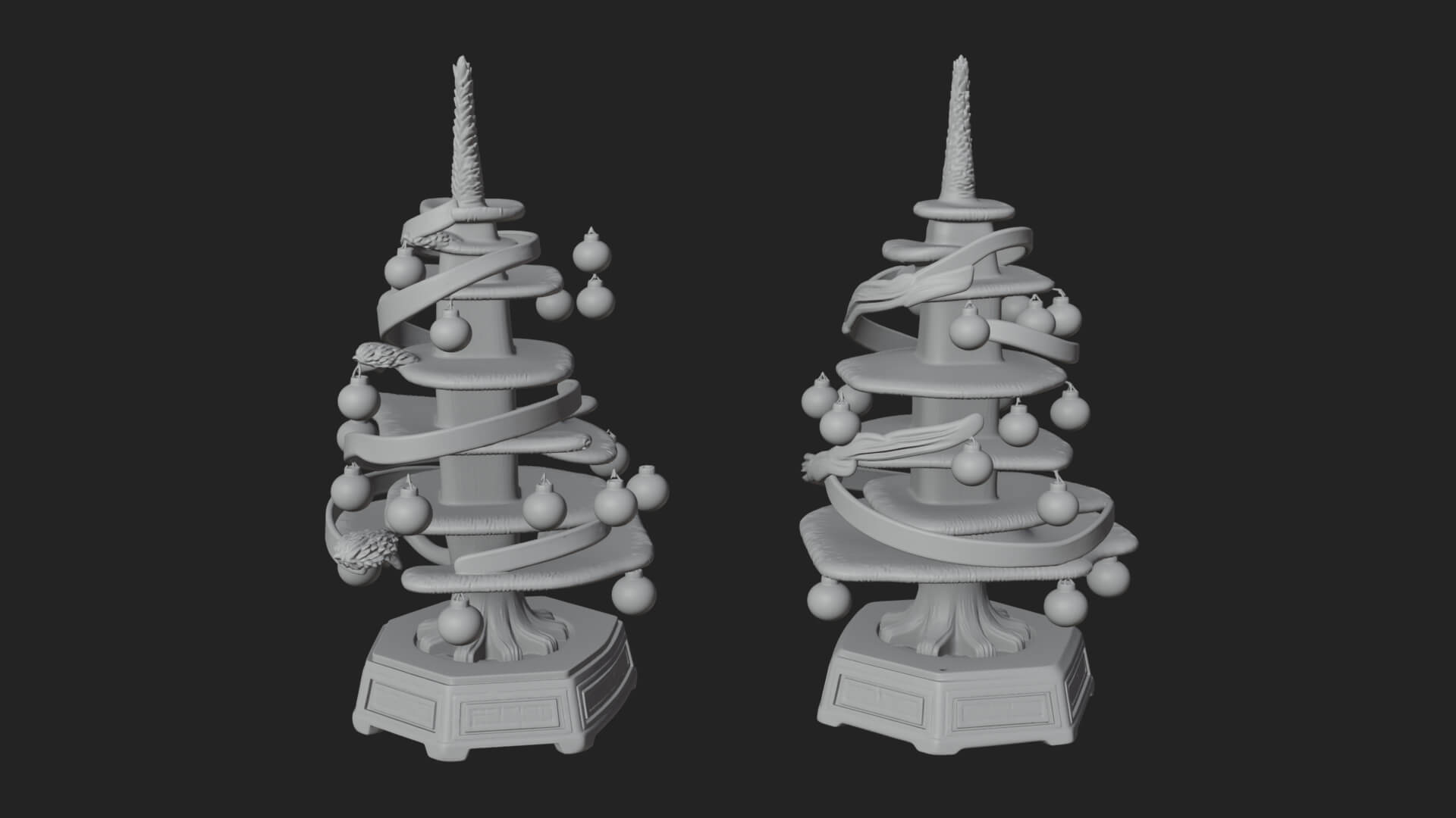 Decorated Christmas Tree Model Design 41 3D Print Model 3D Model