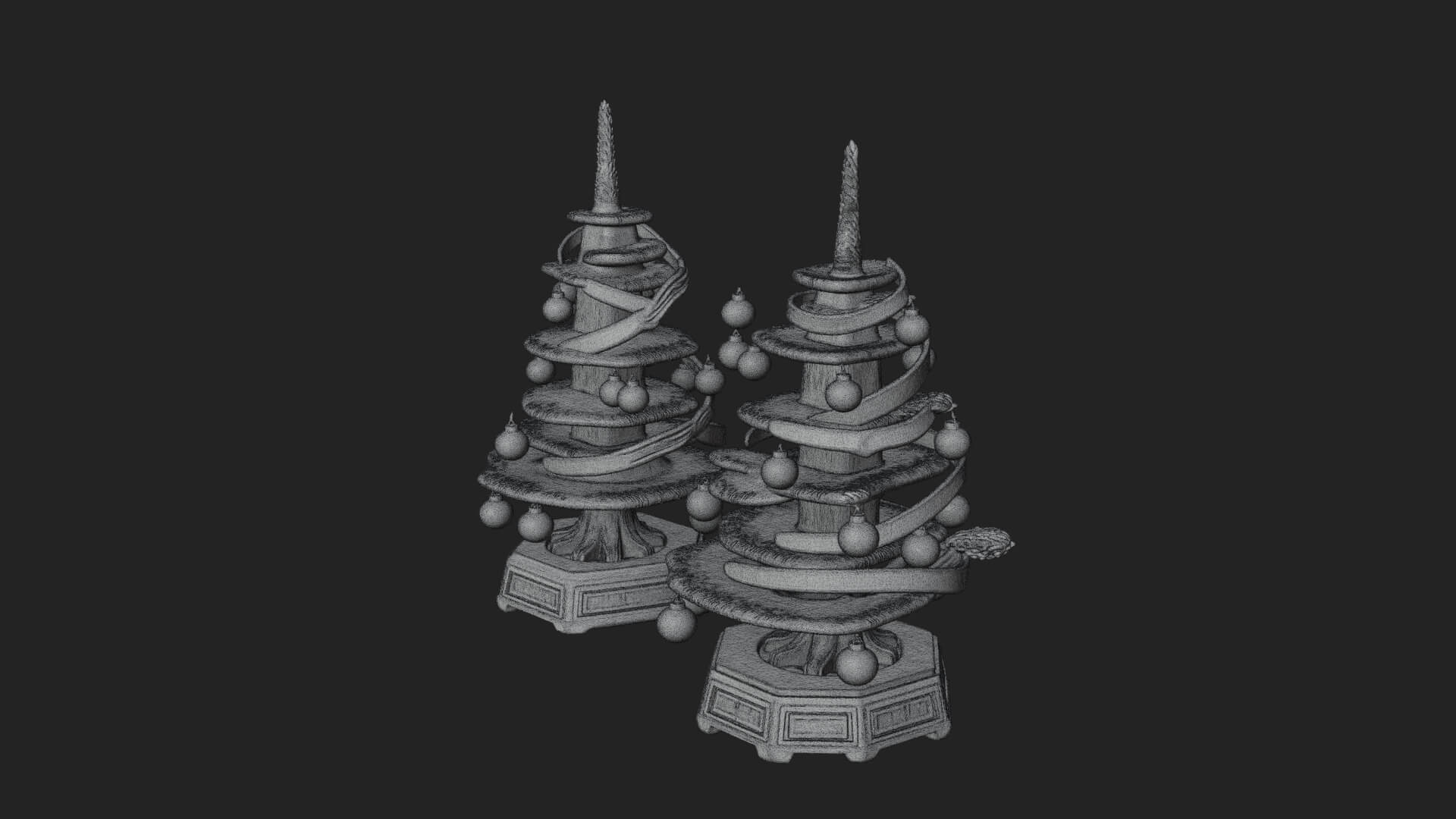 Decorated Christmas Tree Model Design 41 3D Print Model 3D Model