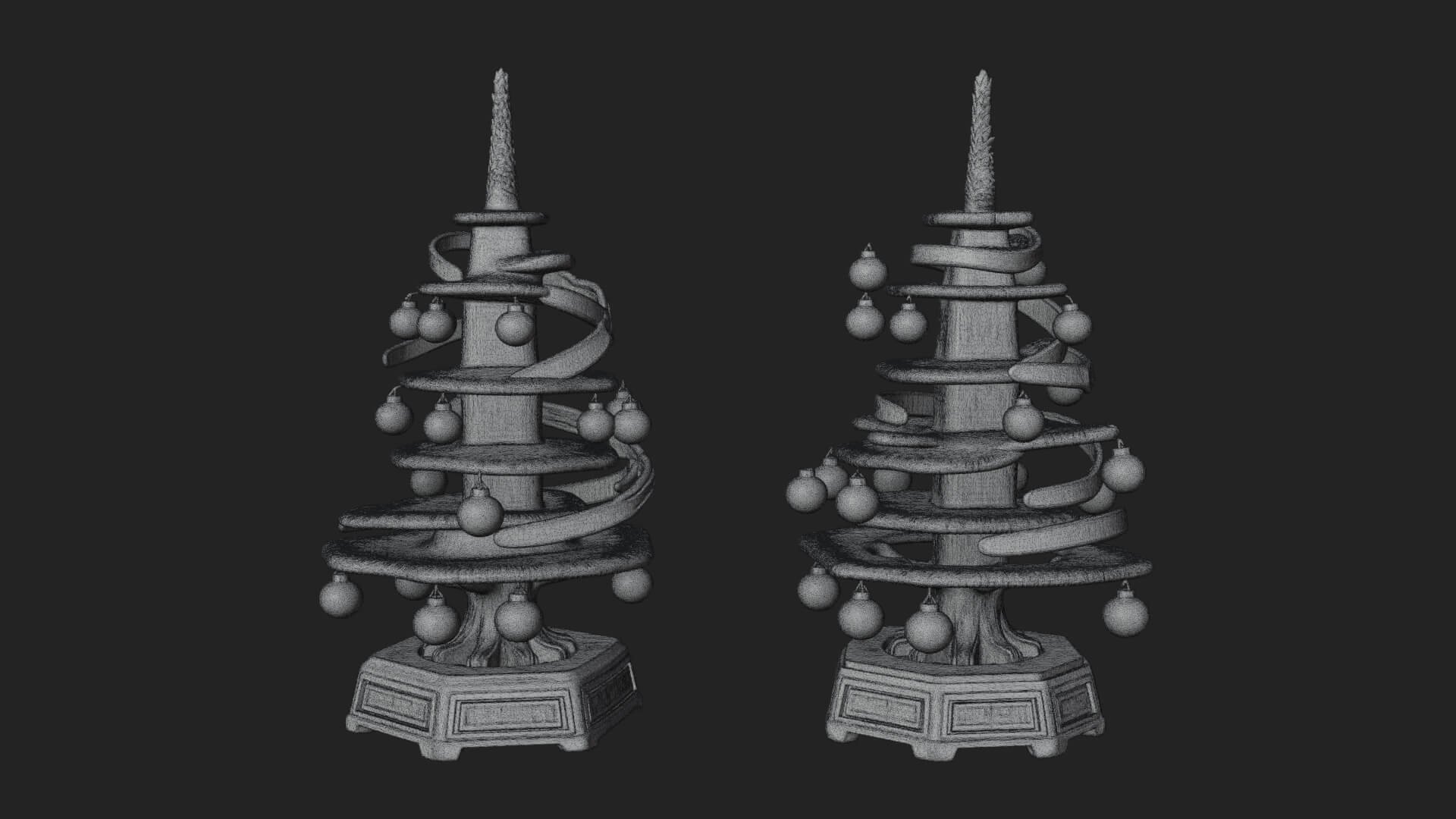 Decorated Christmas Tree Model Design 41 3D Print Model 3D Model