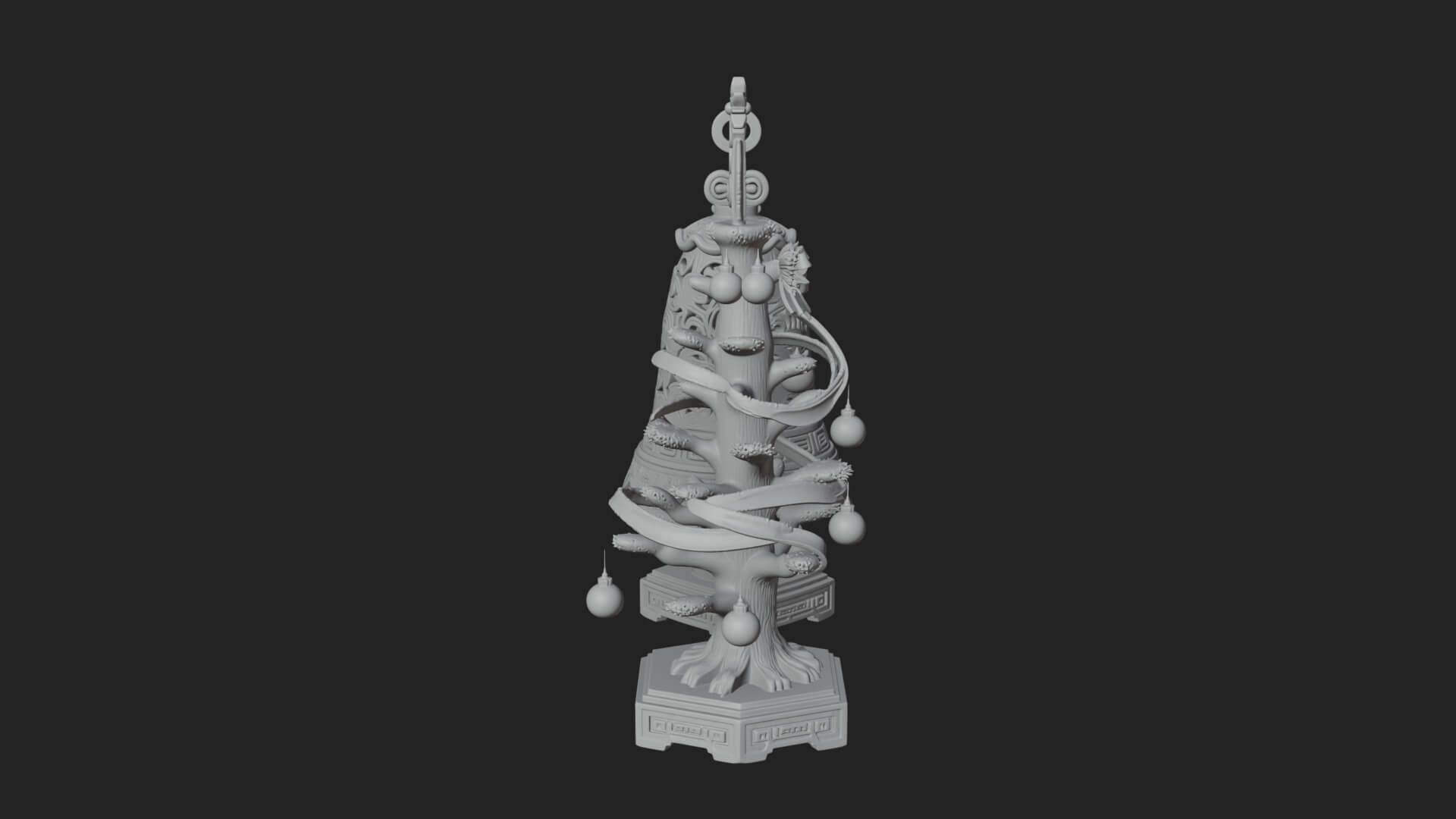 Decorated Christmas Tree Model Design 42 3D Print Model 3D Model
