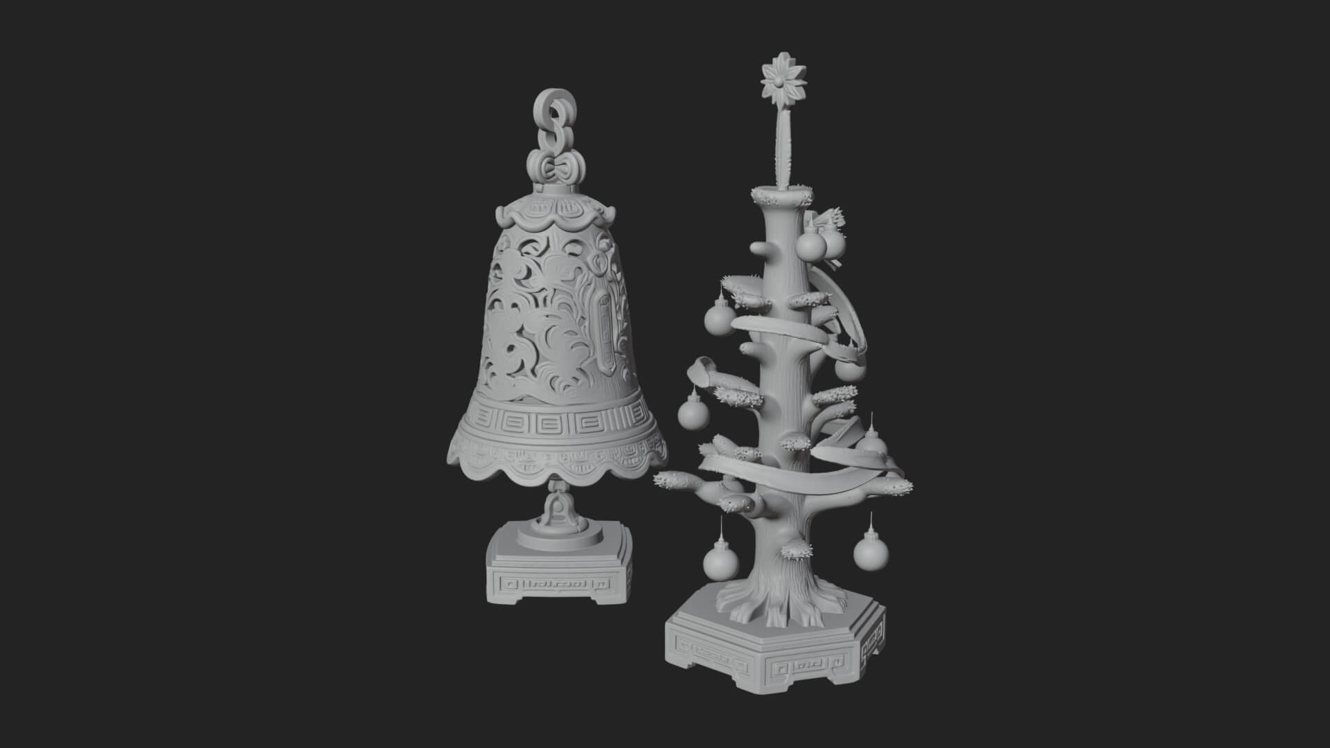 Decorated Christmas Tree Model Design 42 3D Print Model 3D Model