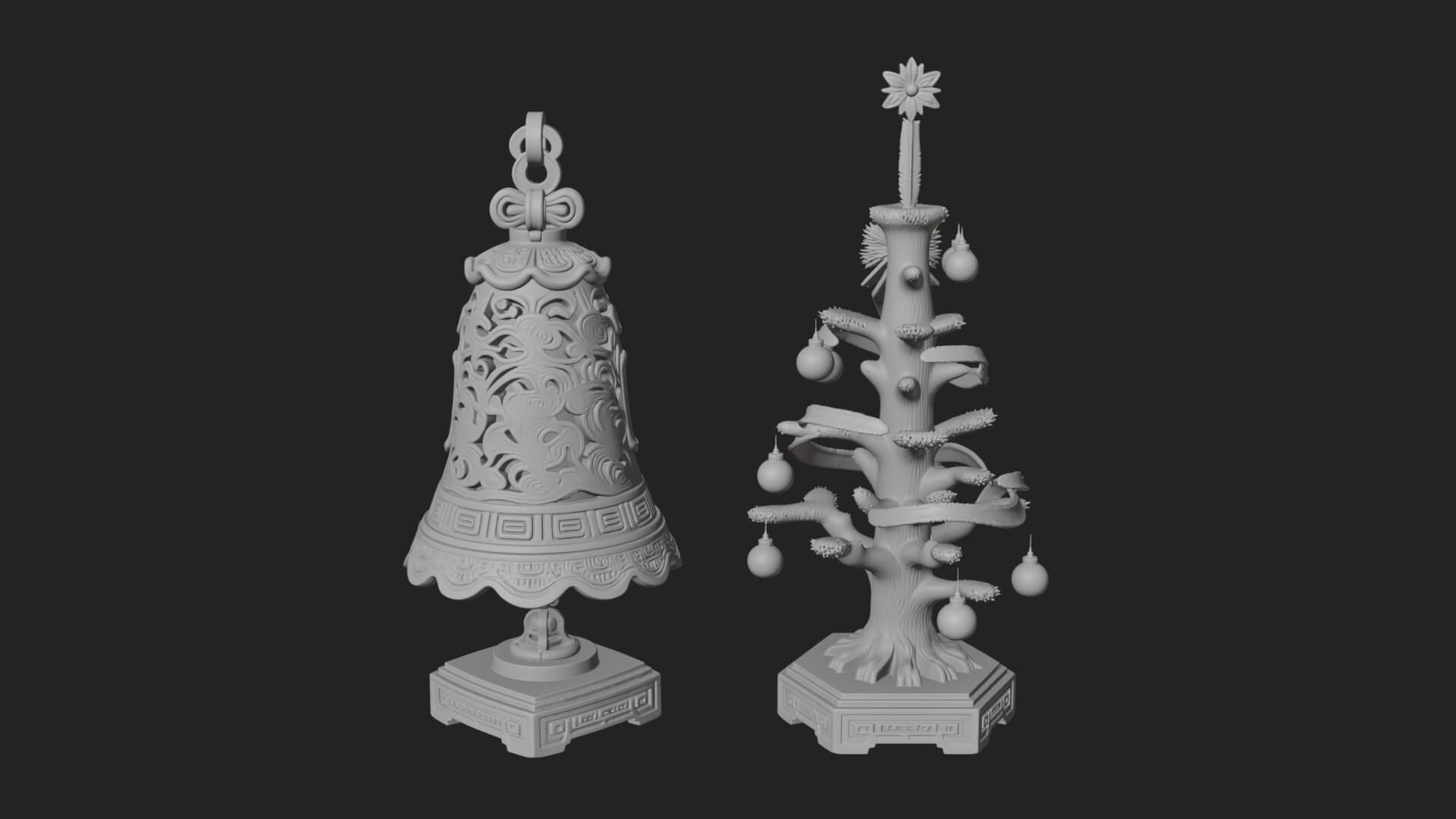 Decorated Christmas Tree Model Design 42 3D Print Model 3D Model