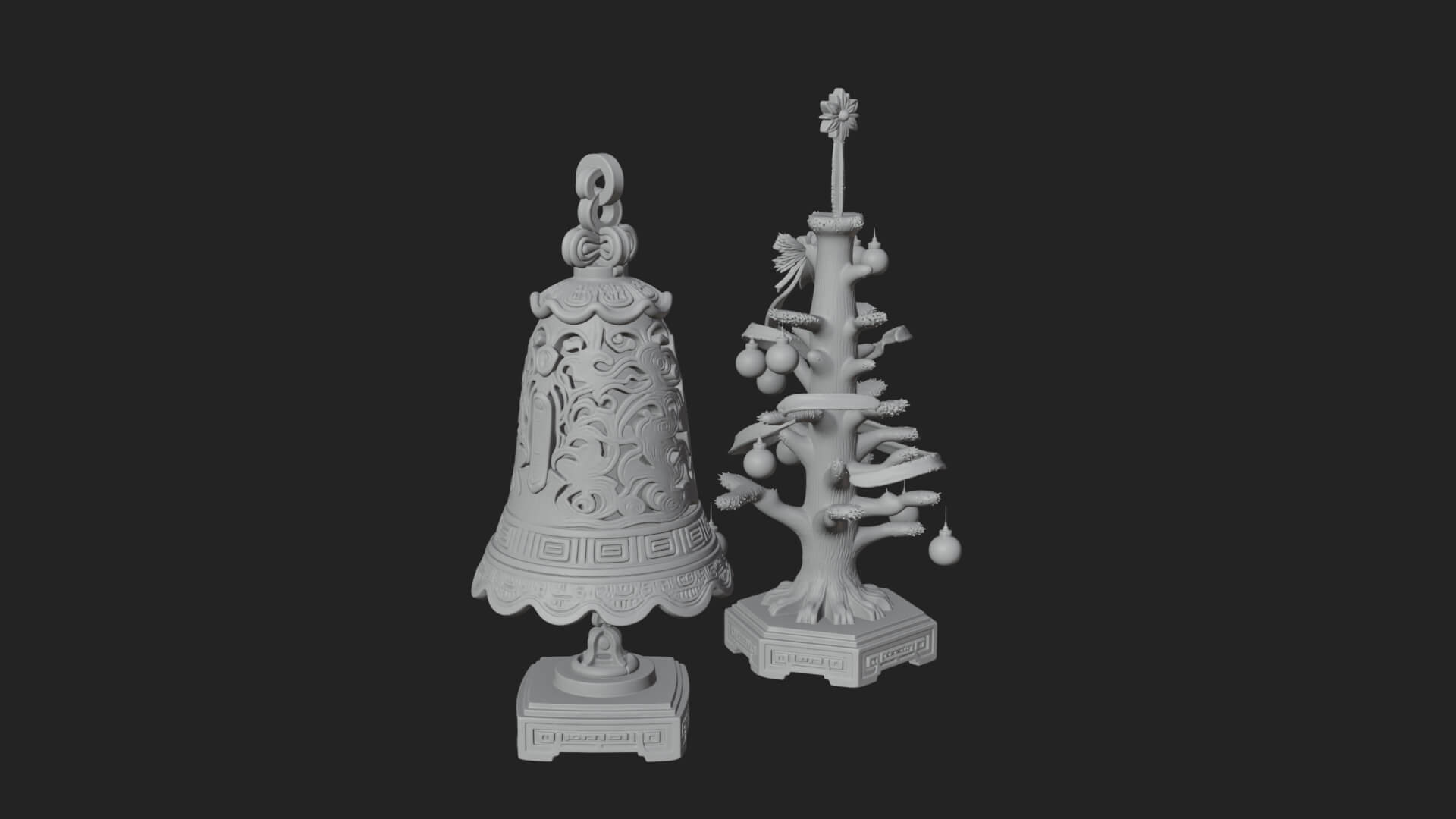 Decorated Christmas Tree Model Design 42 3D Print Model 3D Model