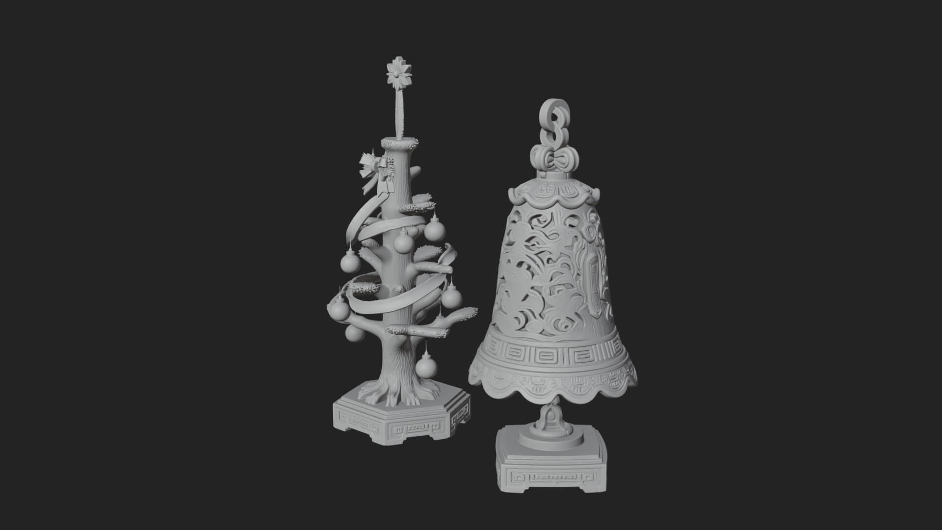 Decorated Christmas Tree Model Design 42 3D Print Model 3D Model
