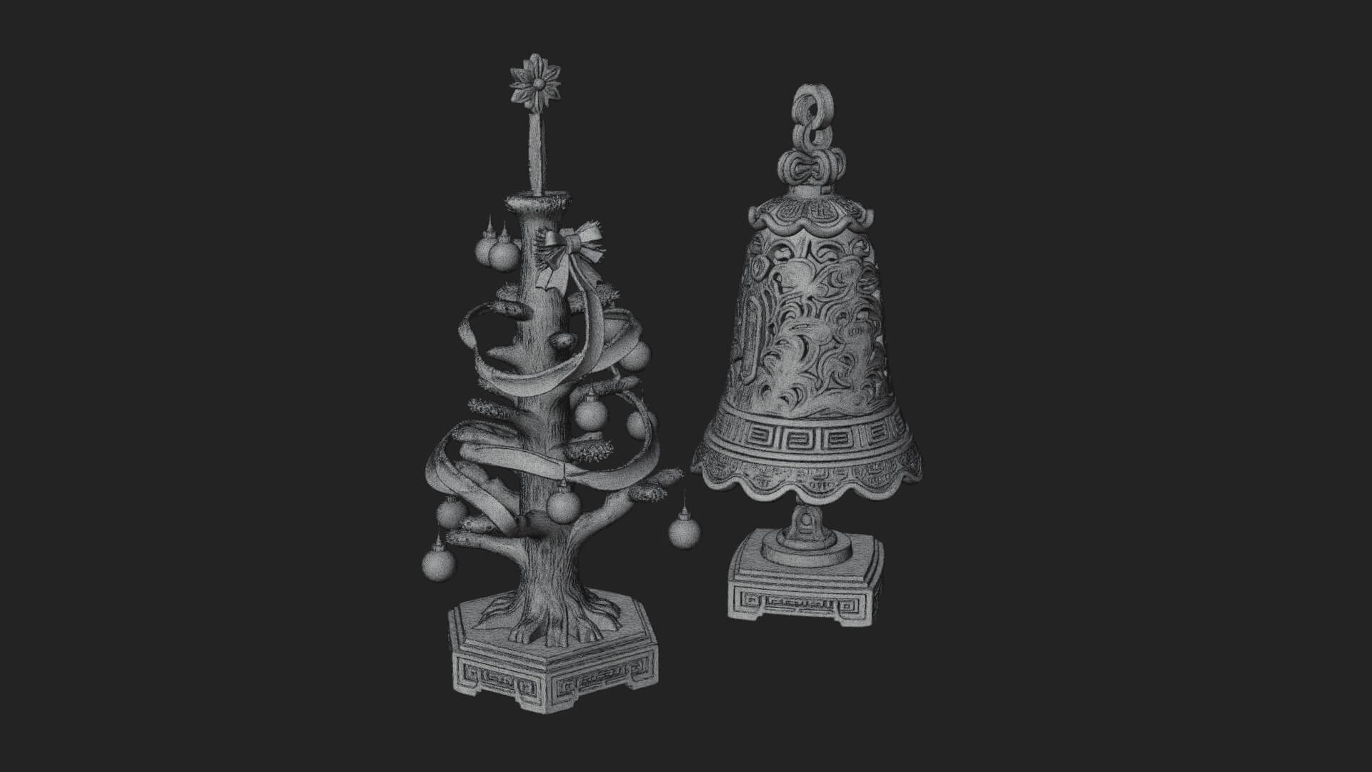 Decorated Christmas Tree Model Design 42 3D Print Model 3D Model
