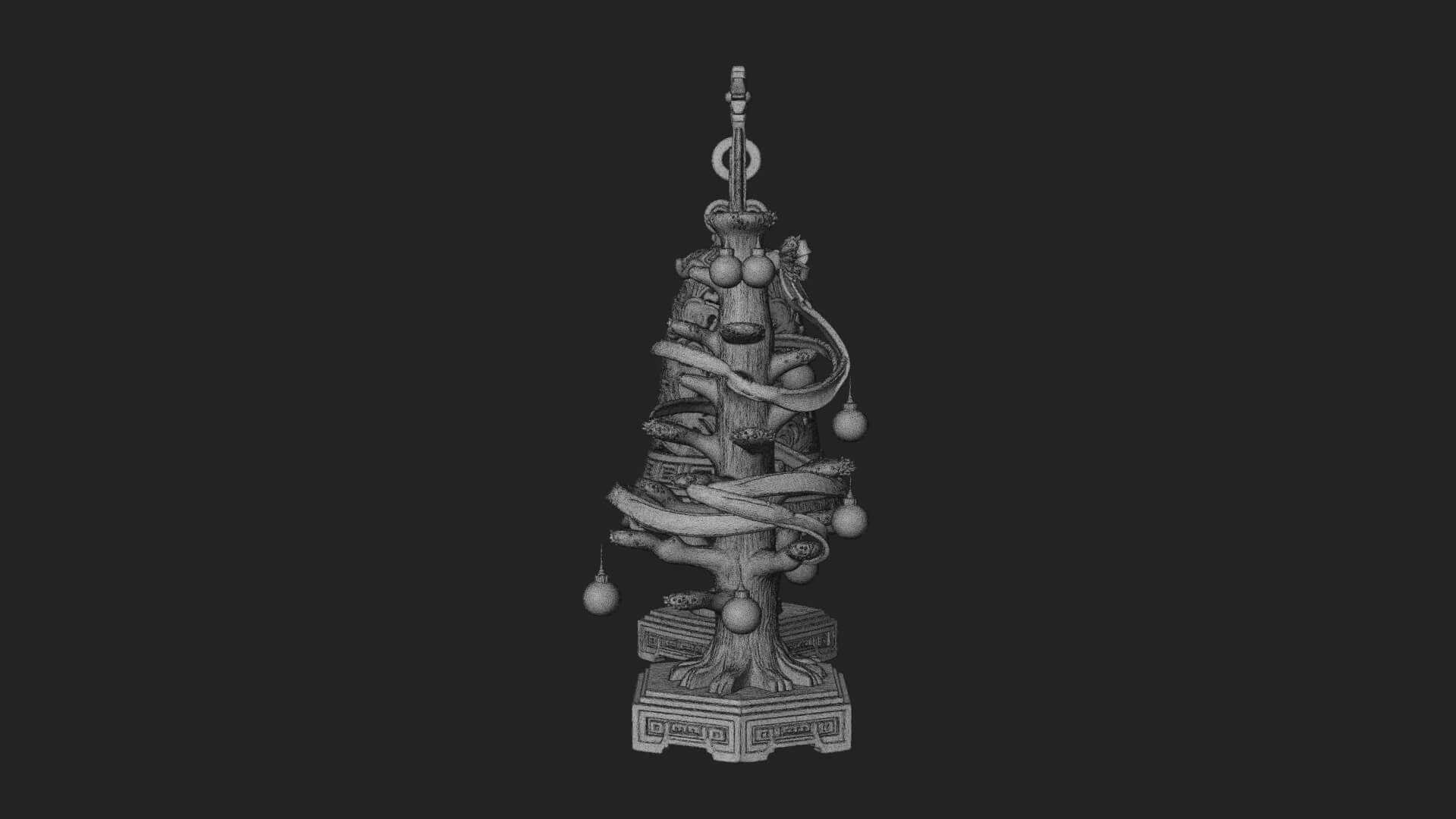 Decorated Christmas Tree Model Design 42 3D Print Model 3D Model