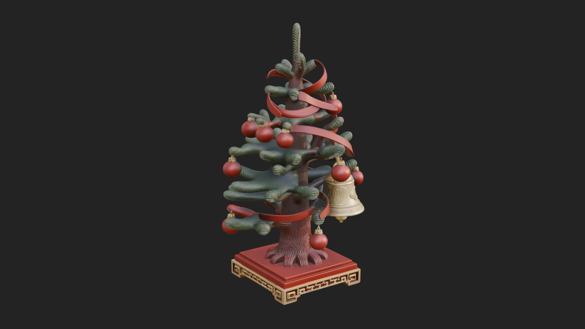 Decorated Christmas Tree Model Design 43 3D Print Model 3D Model
