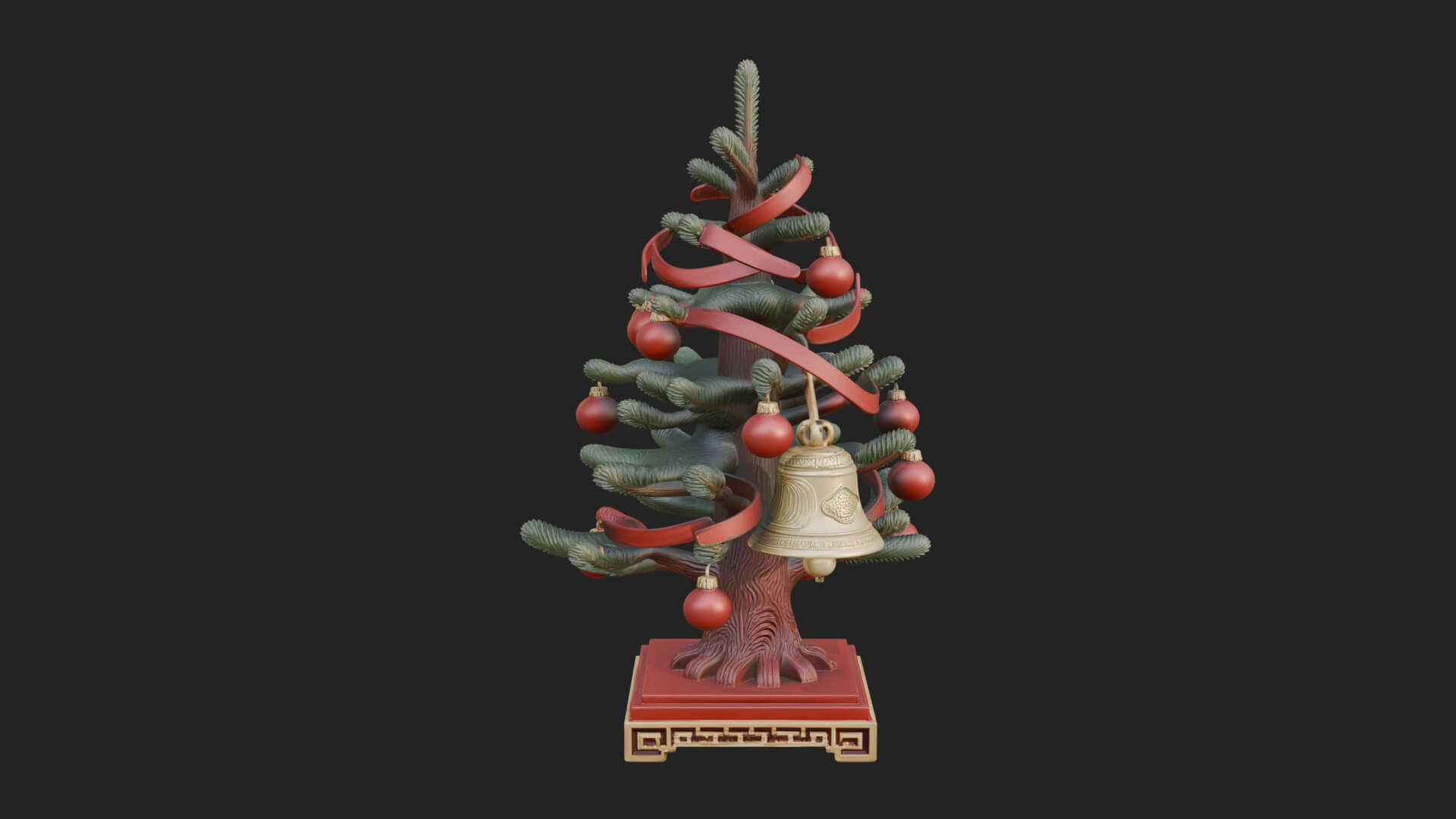 Decorated Christmas Tree Model Design 43 3D Print Model 3D Model