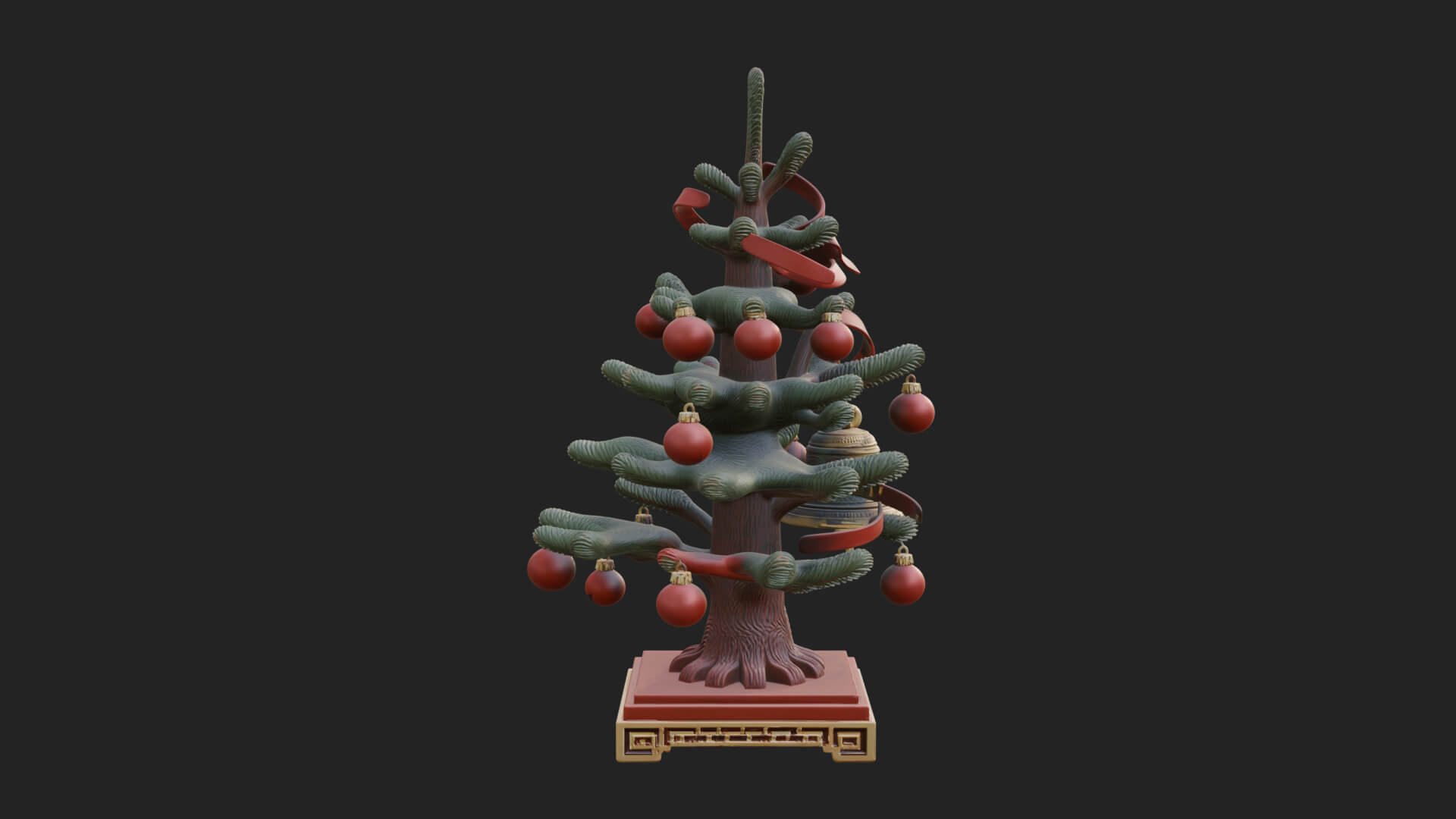 Decorated Christmas Tree Model Design 43 3D Print Model 3D Model