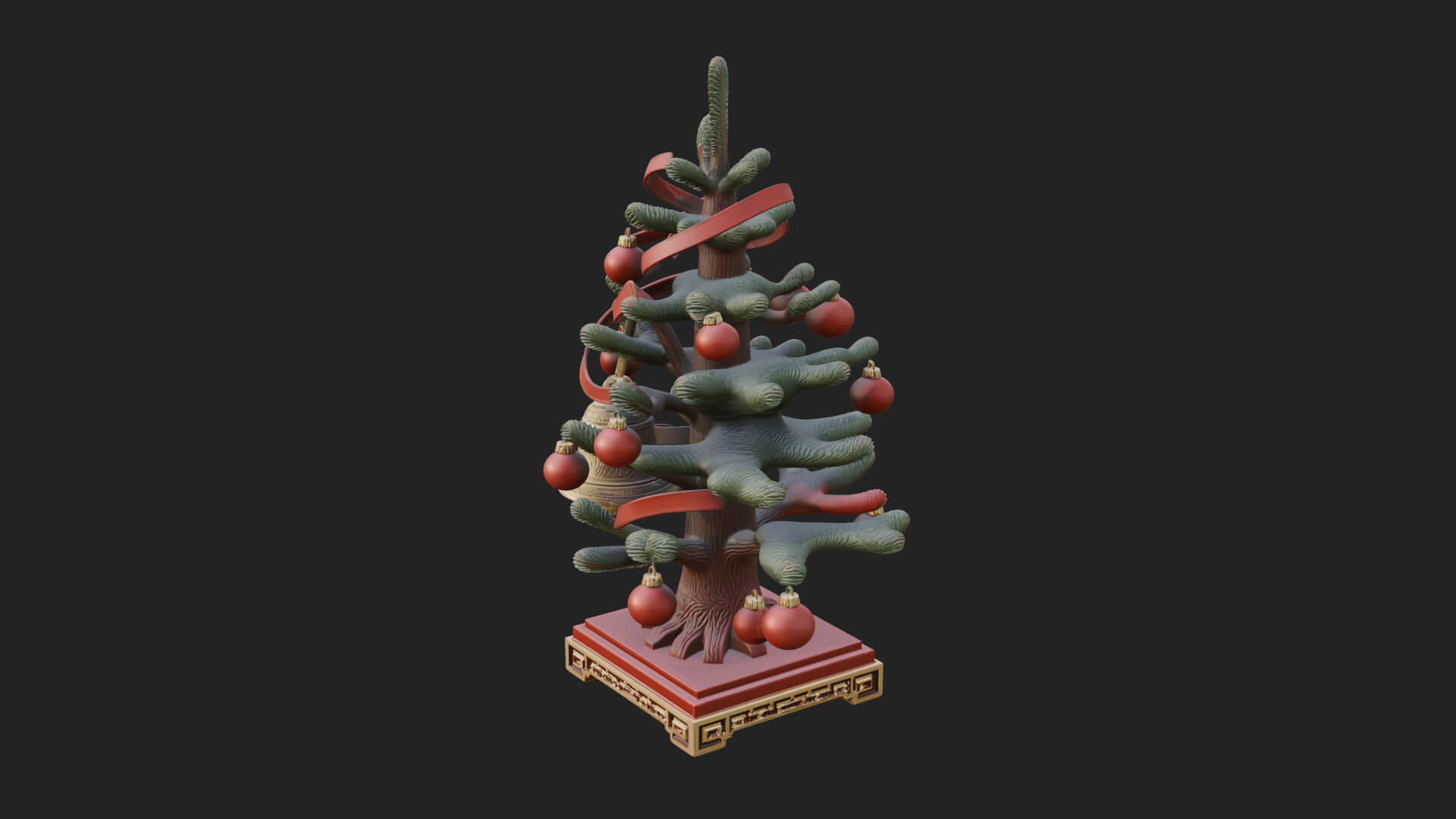 Decorated Christmas Tree Model Design 43 3D Print Model 3D Model