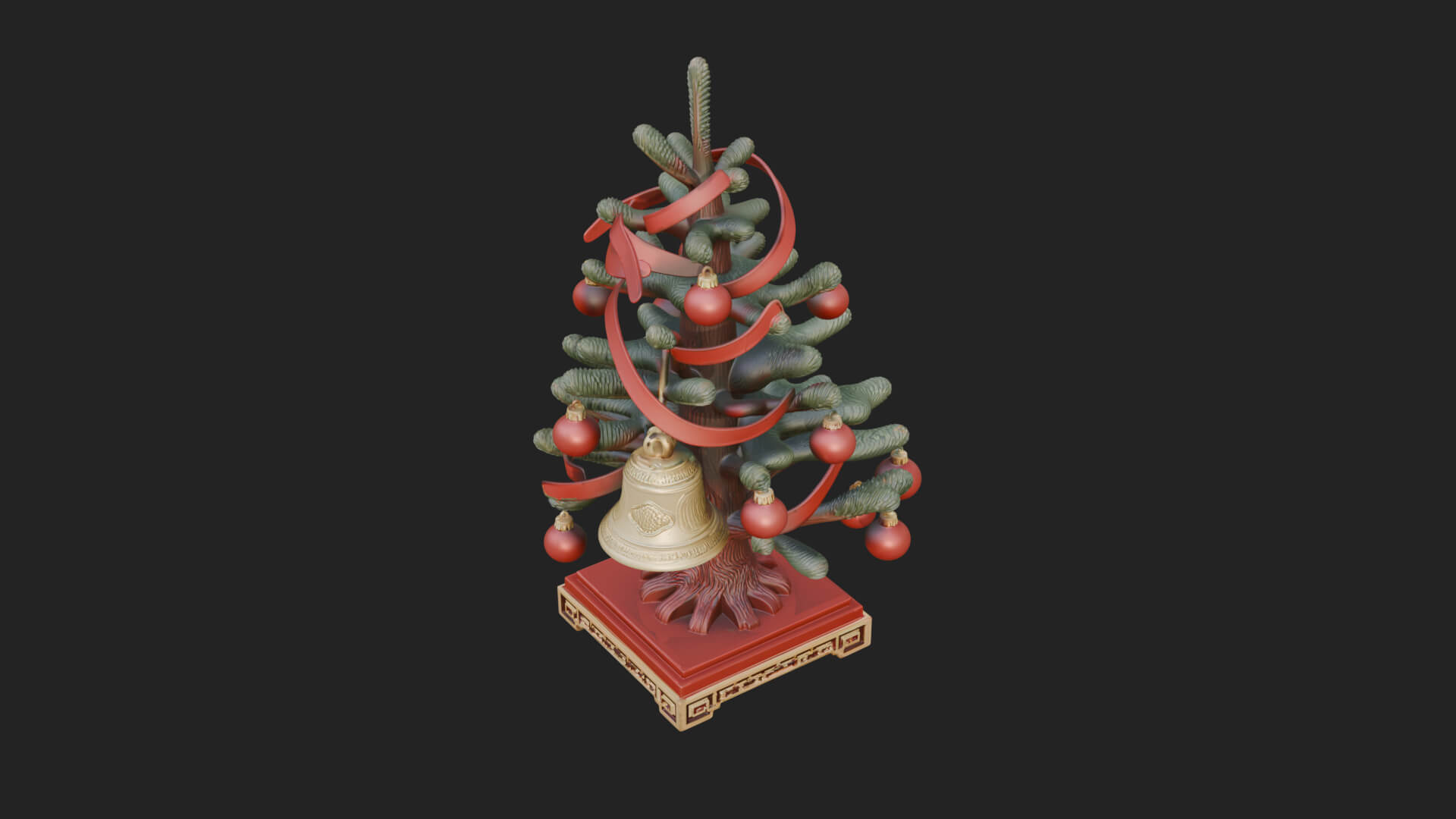 Decorated Christmas Tree Model Design 43 3D Print Model 3D Model